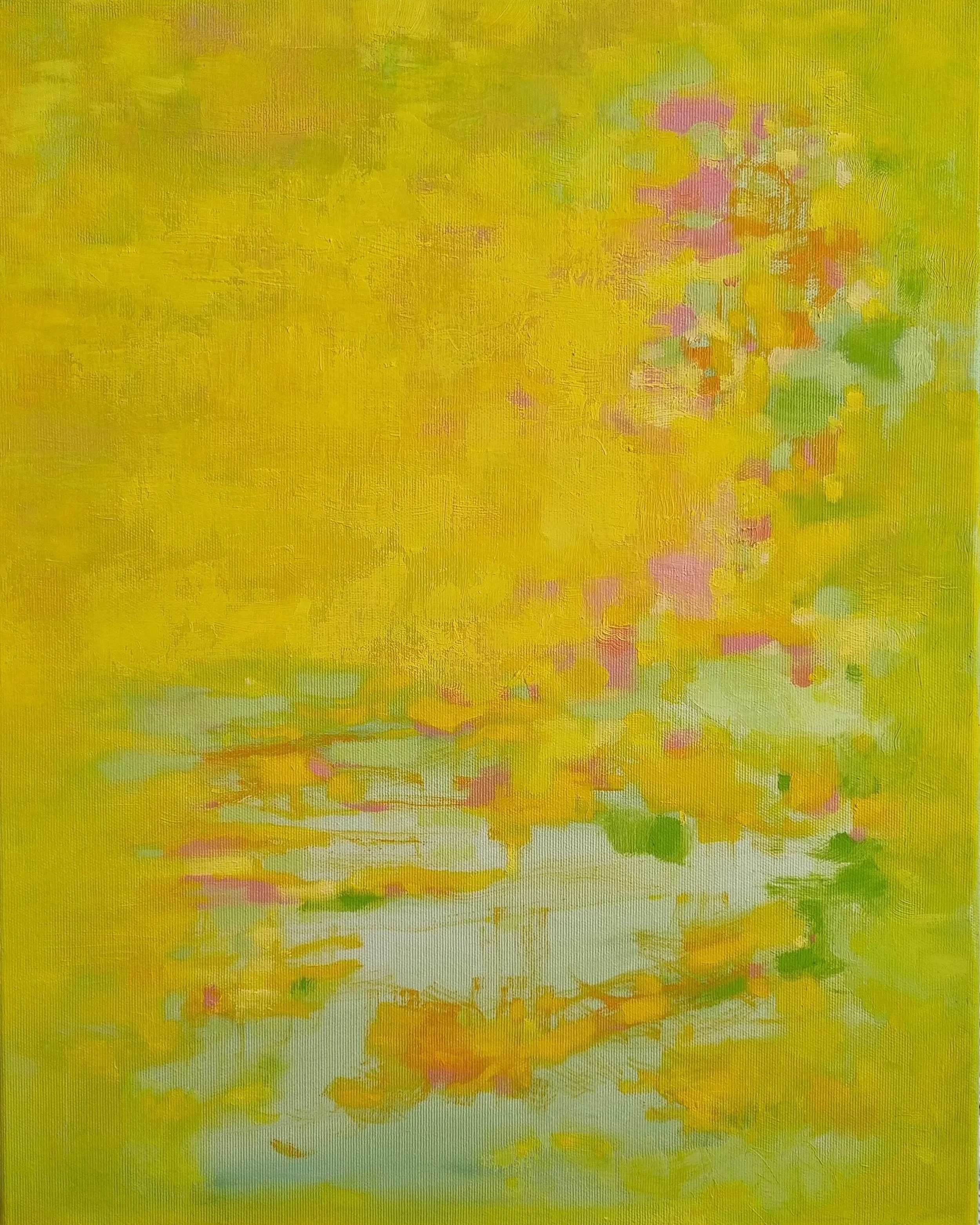 Finnish artist Satu Metsola's abstract colourful oil painting