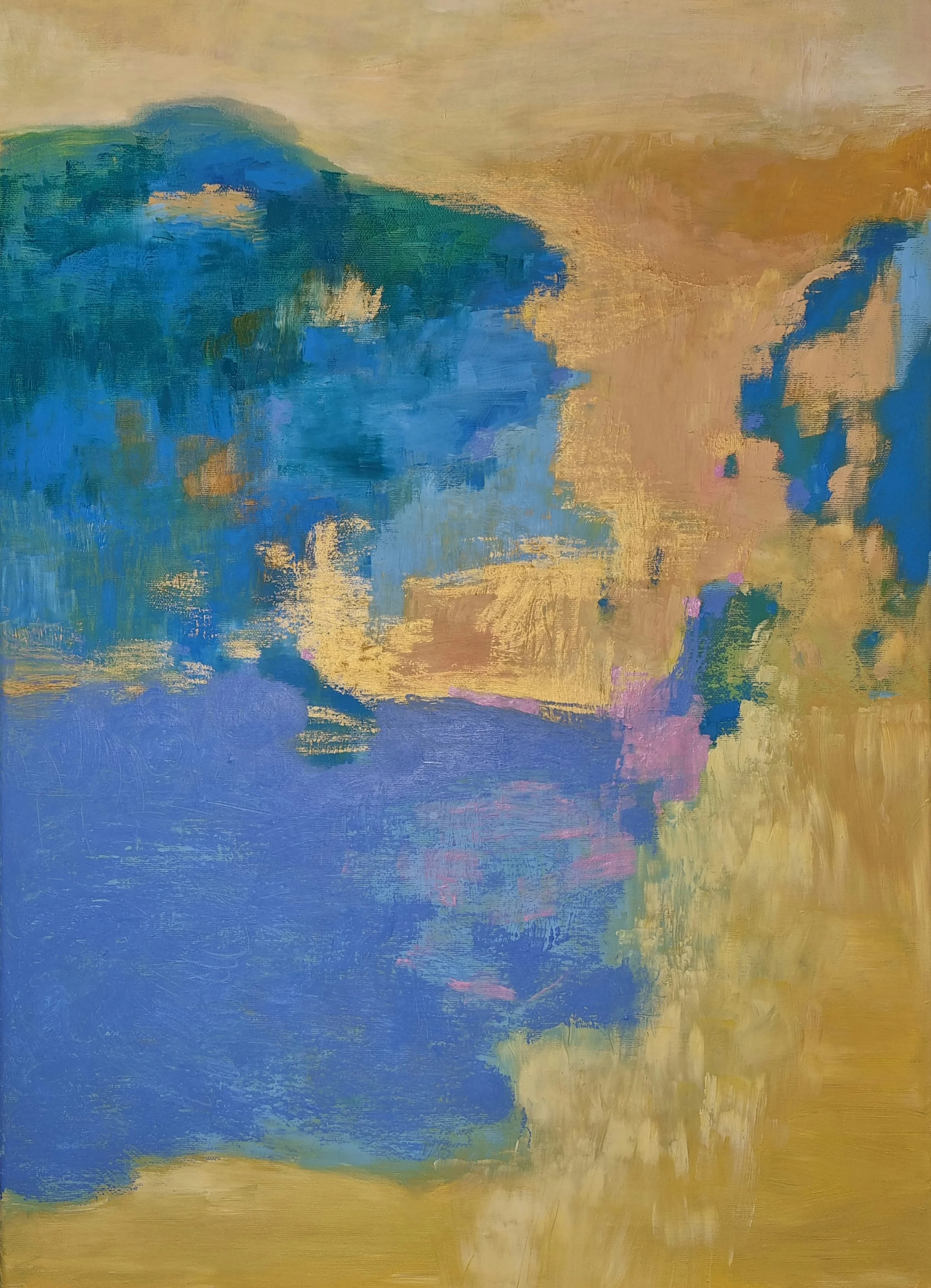 Finnish artist Satu Metsola's colourful abstract oil painting