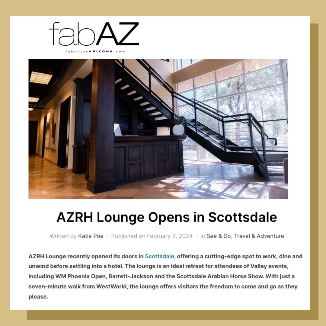 ✨ 𝐒𝐭𝐞𝐩 𝐢𝐧𝐭𝐨 𝐭𝐡𝐞 𝐀𝐙𝐑𝐇 𝐋𝐨𝐮𝐧𝐠𝐞! - where luxury meets relaxation and productivity! ✨

Thrilled to be featured in @fabulousarizona's blog celebrating our launch! Whether you're looking for a place to unwind, work, or host a meeting, w