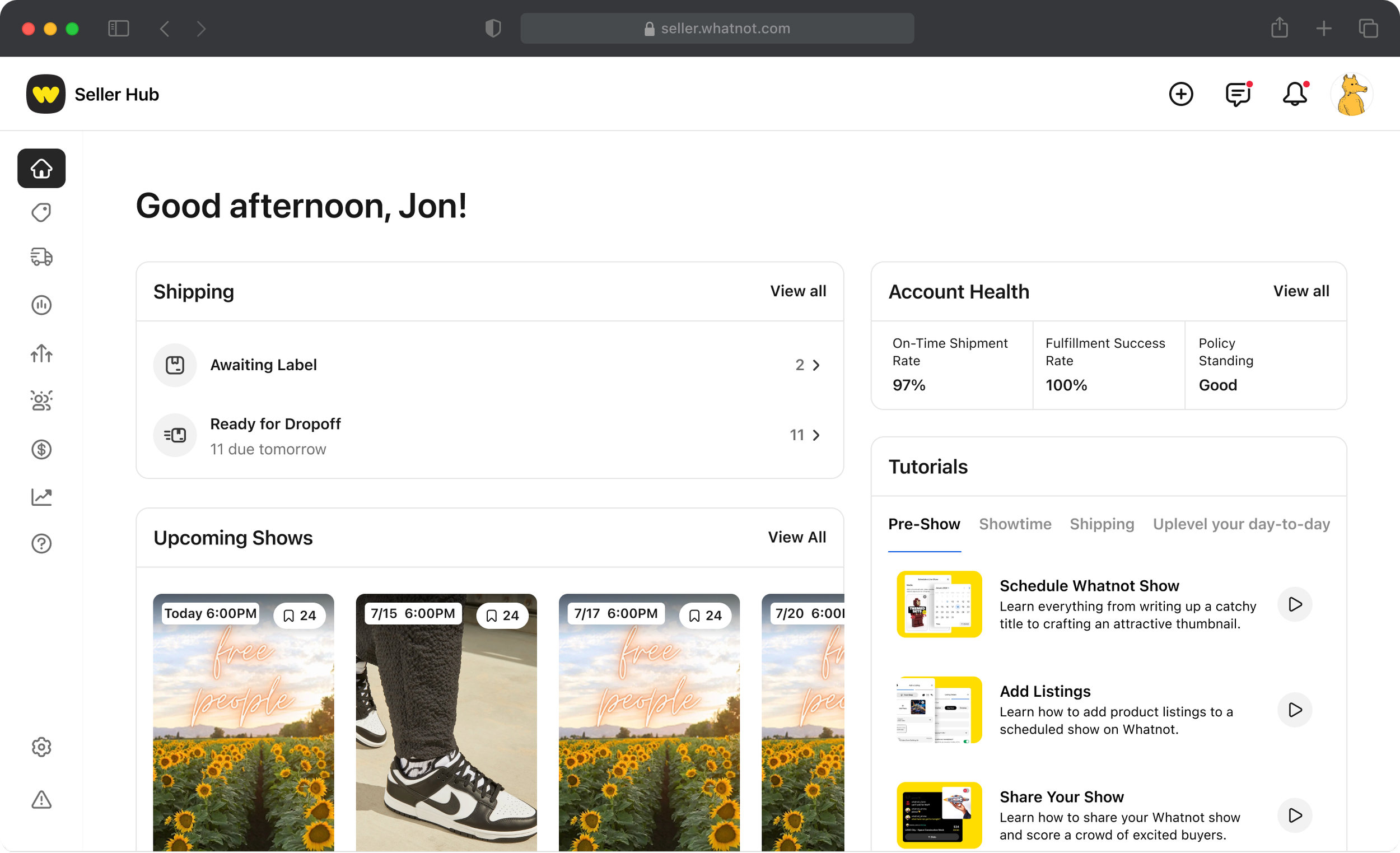 Product Spotlight: Weekly Order Reports, Seller Hub Home, and ...