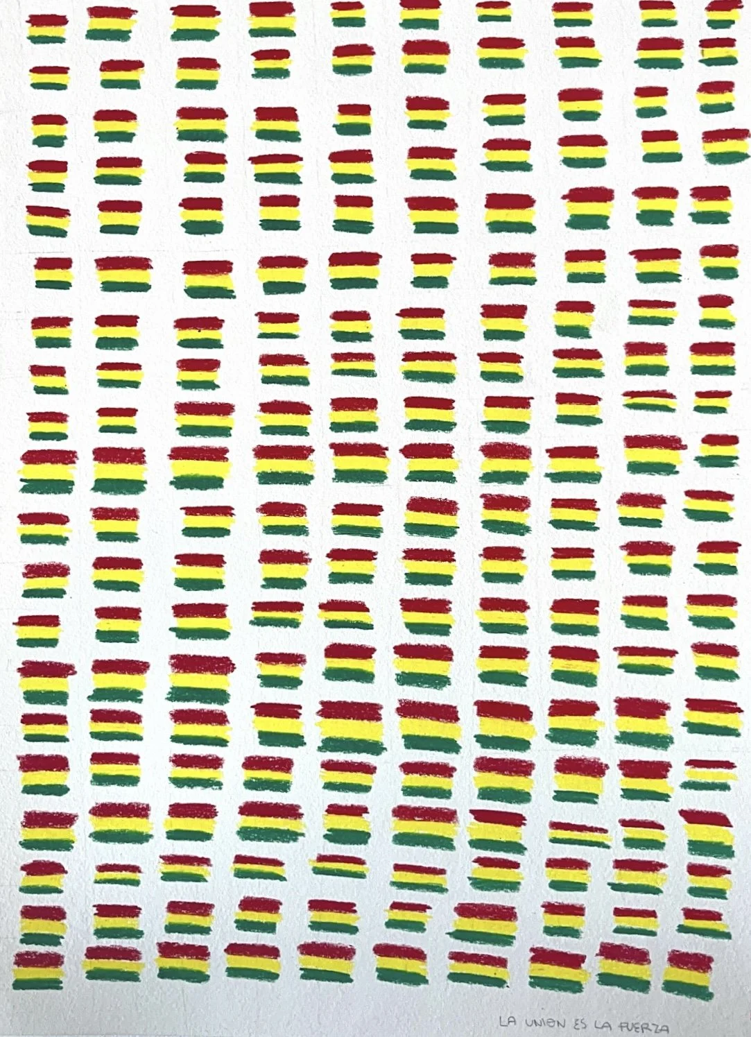 La unión es la fuerza, 2025. Lápices de colores sobre papel. 42 x 29.7 cm 
de la serie Bicentenario