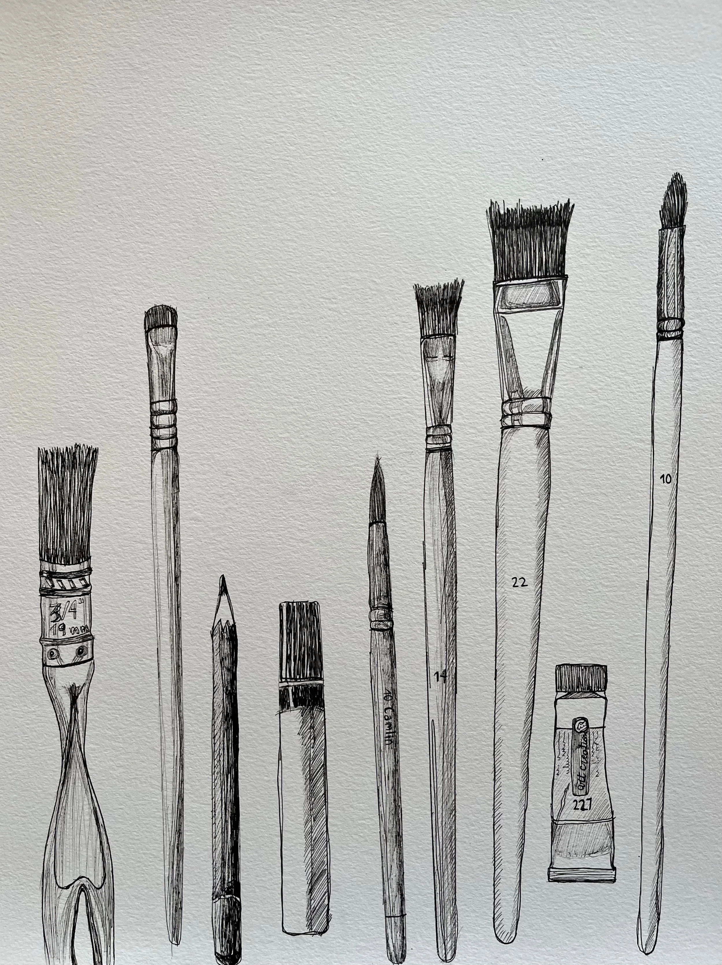 taller 1, 2024. Tinta sobre papel. 42 x 29.7 cm 