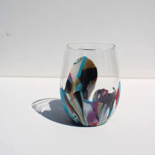 Hand Painted Wine Glass - The Eleanor Series  Hanh Gallery