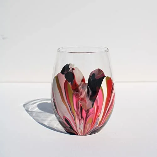 Hand Painted Wine Glass - The Bernadette Series  Hanh Gallery