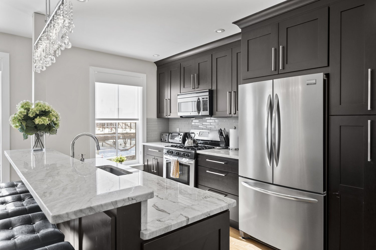 Renovated living space in the Penthouse unit