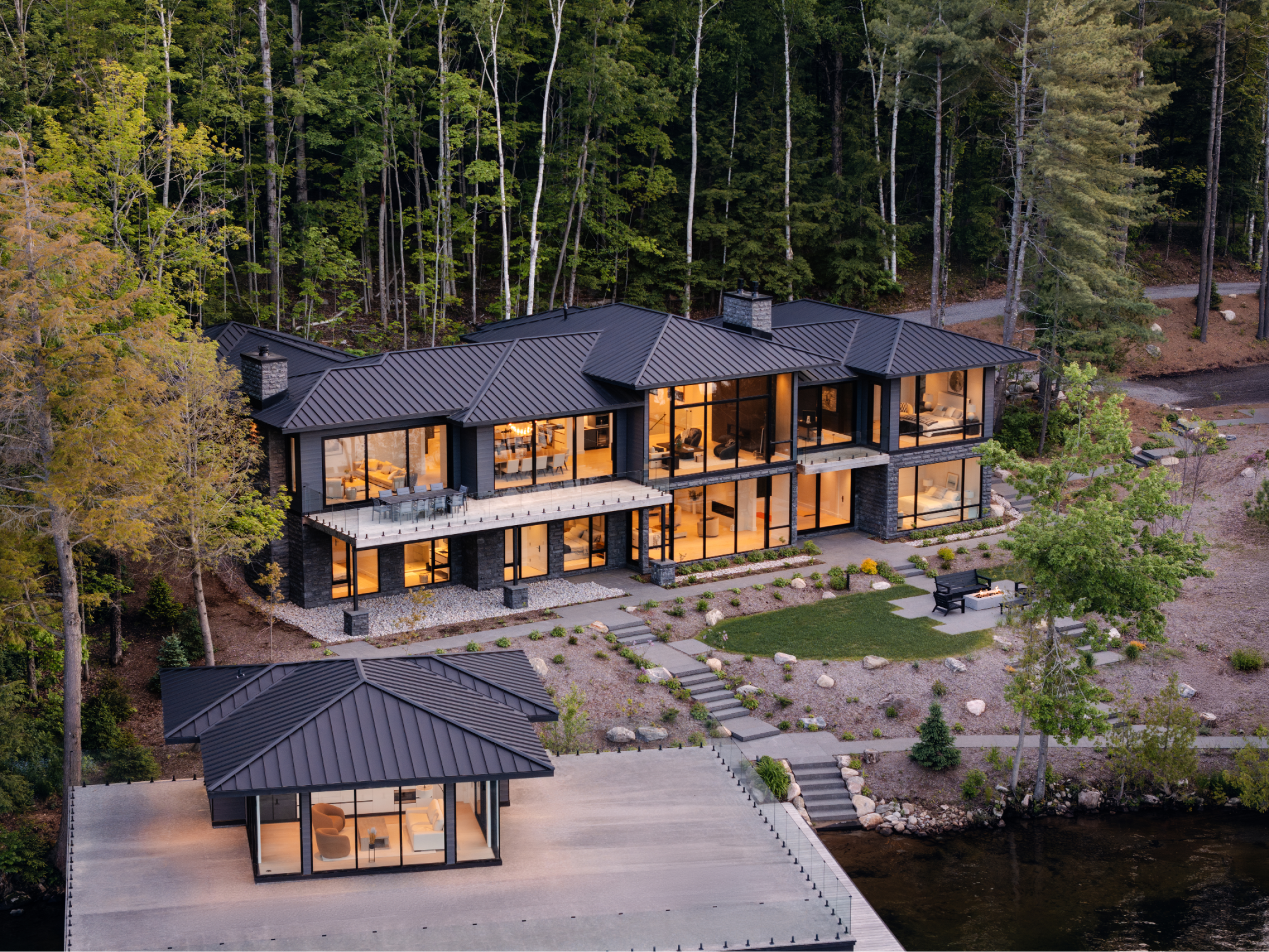 Muskoka Lumber, Aerial Shot of Custom Build, All Materials by Muskoka Lumber