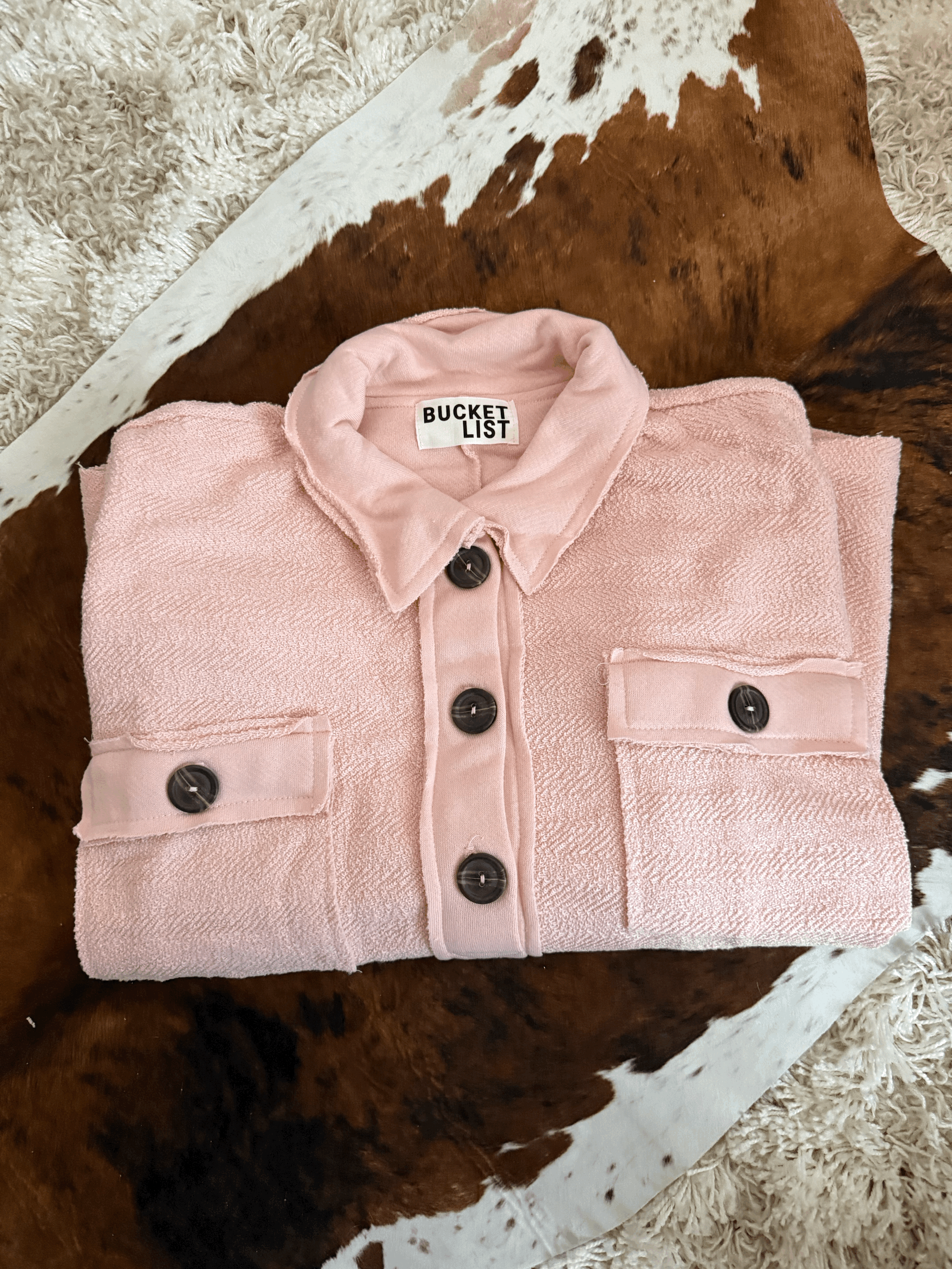 Blush Pink Button Pullover