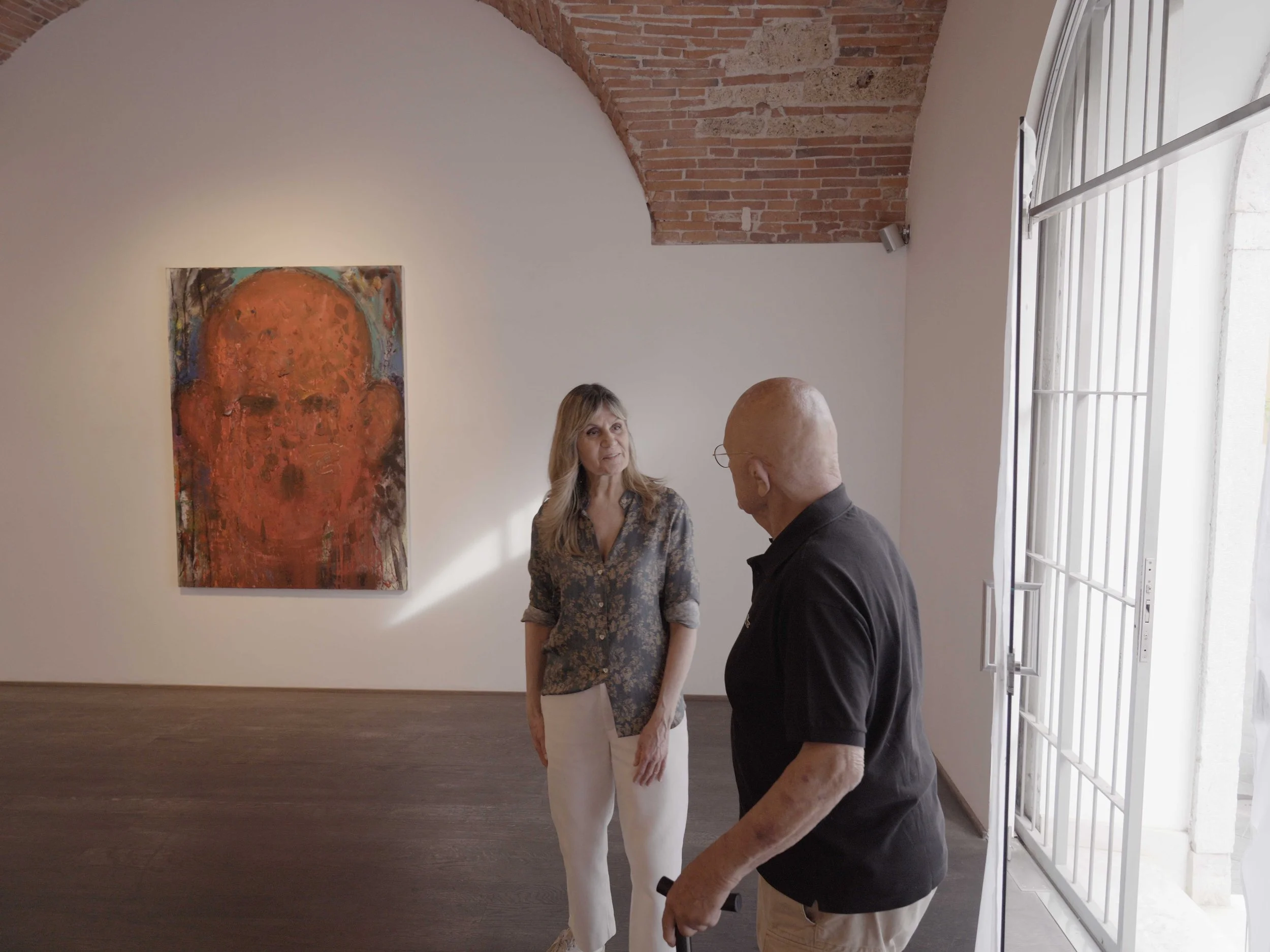 Jim Dine in conversation with Flora Bigai. Pietrasanta, Italy