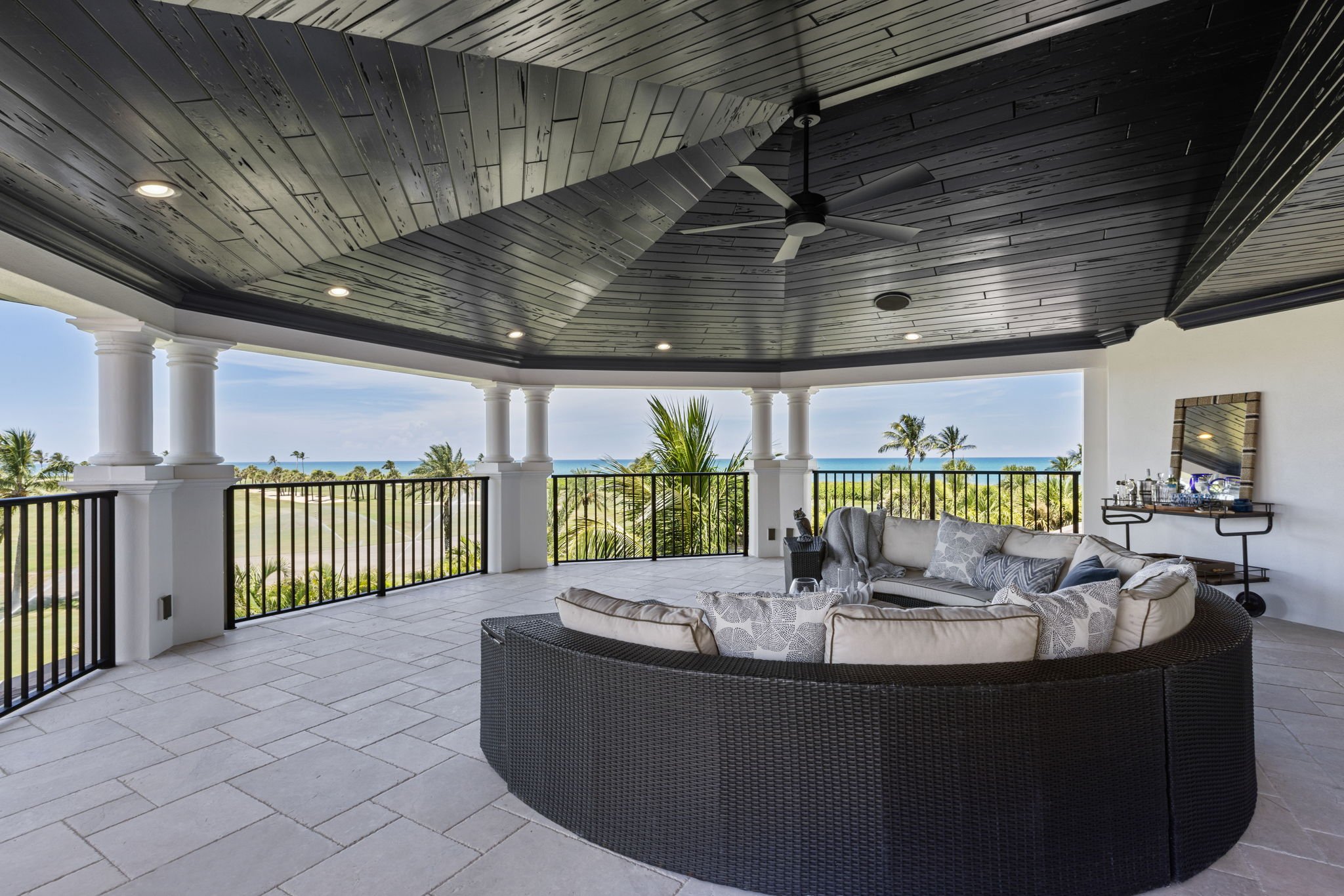 Upstairs patio inside 991 Greenway Lane located in Vero Beach, Florida in Riomar