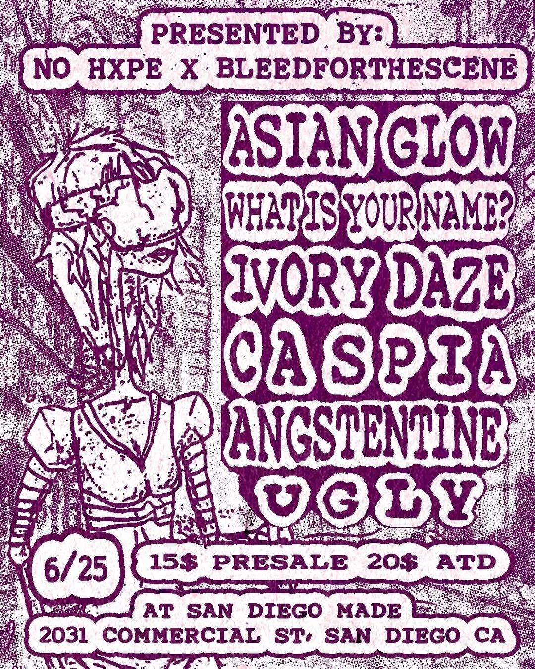 u g l y w/ Asian Glow, Ivory Daze, Caspia, Angstentine