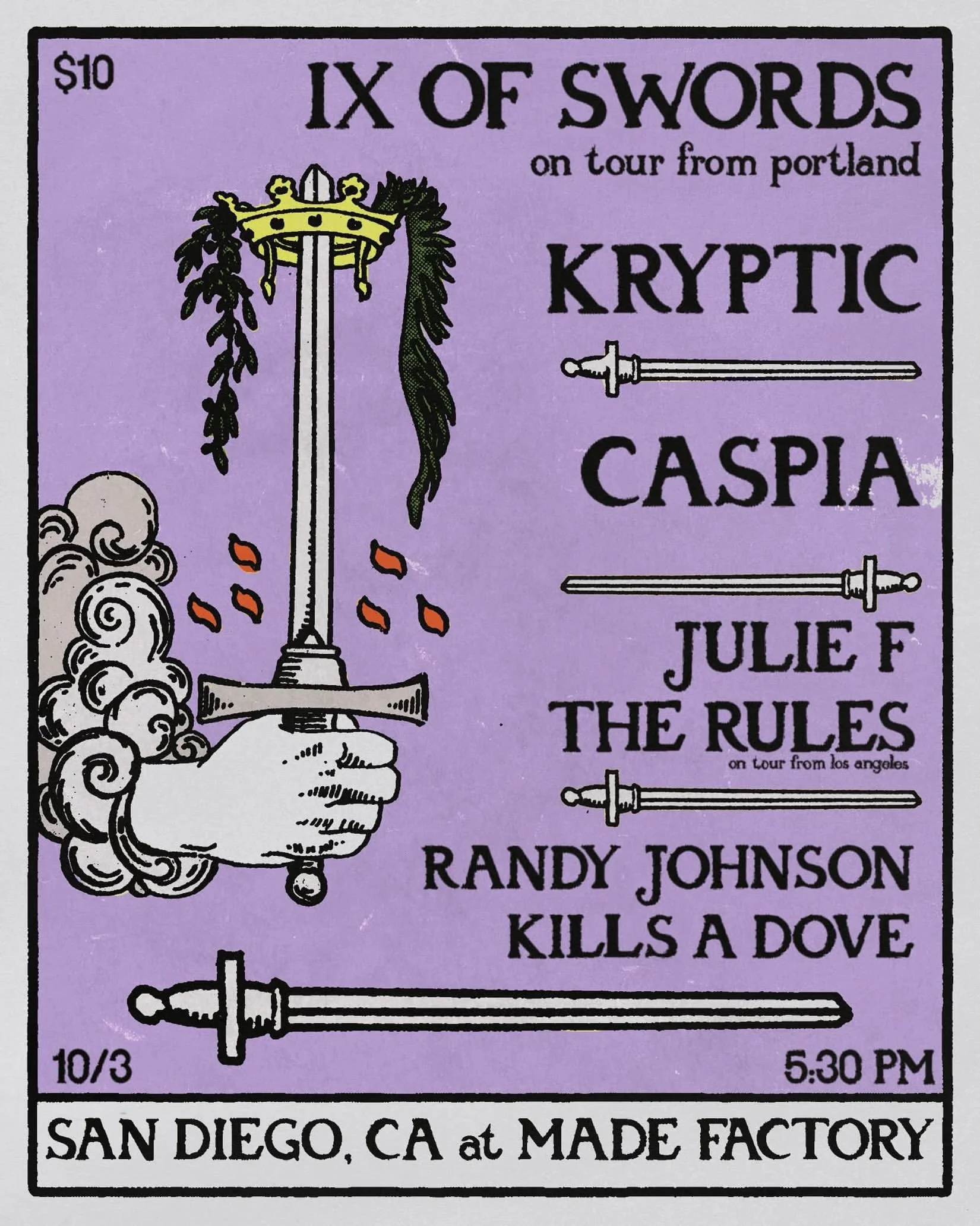 IX of Swords and Julie F The Rules Concert