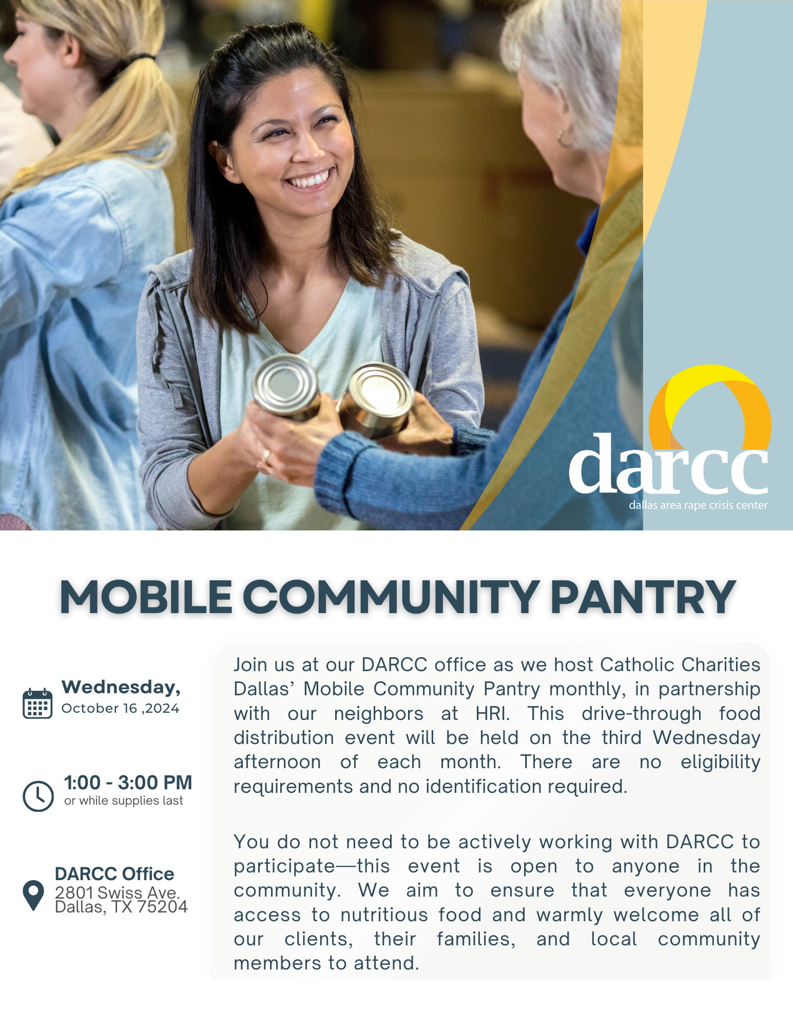 DARCC Hosts Monthly Community Pantry with Catholic Charities Dallas