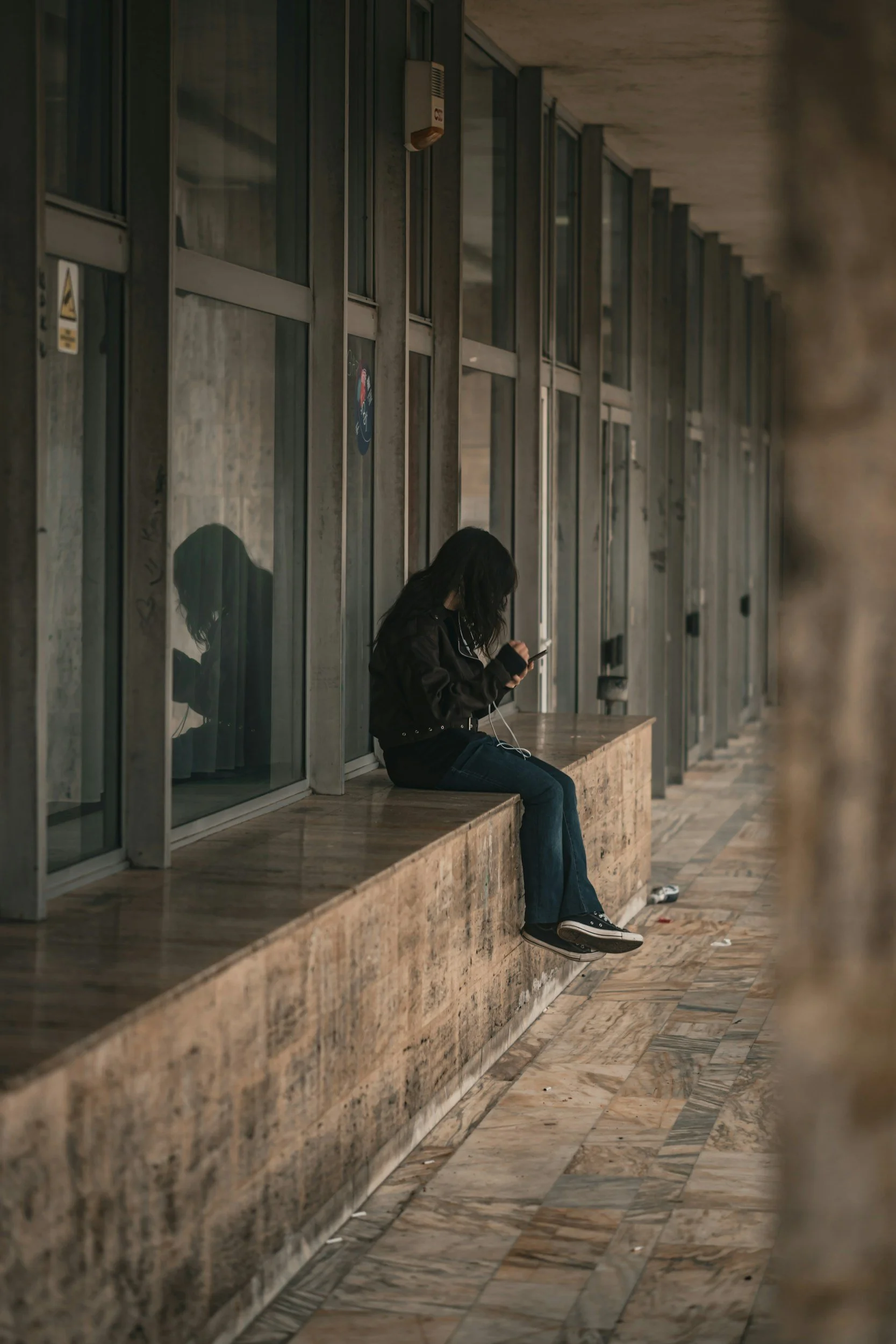 person sitting alone