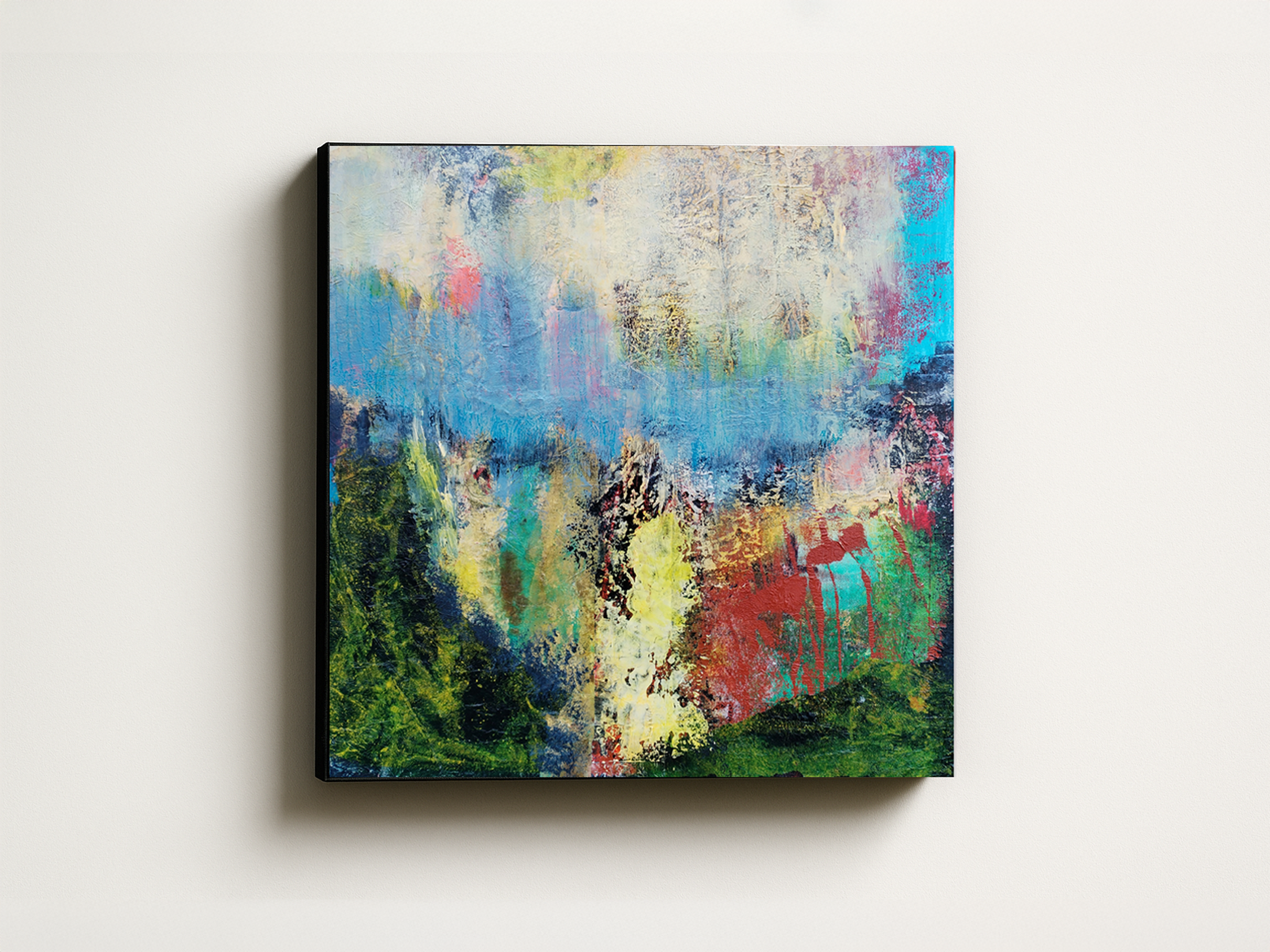 Qualities craved (Profanities IV) | 2024 | Acrylic, mixed media and collage on canvas | 50 x 50 cm | 20 x 20 inch | In private collection (France)