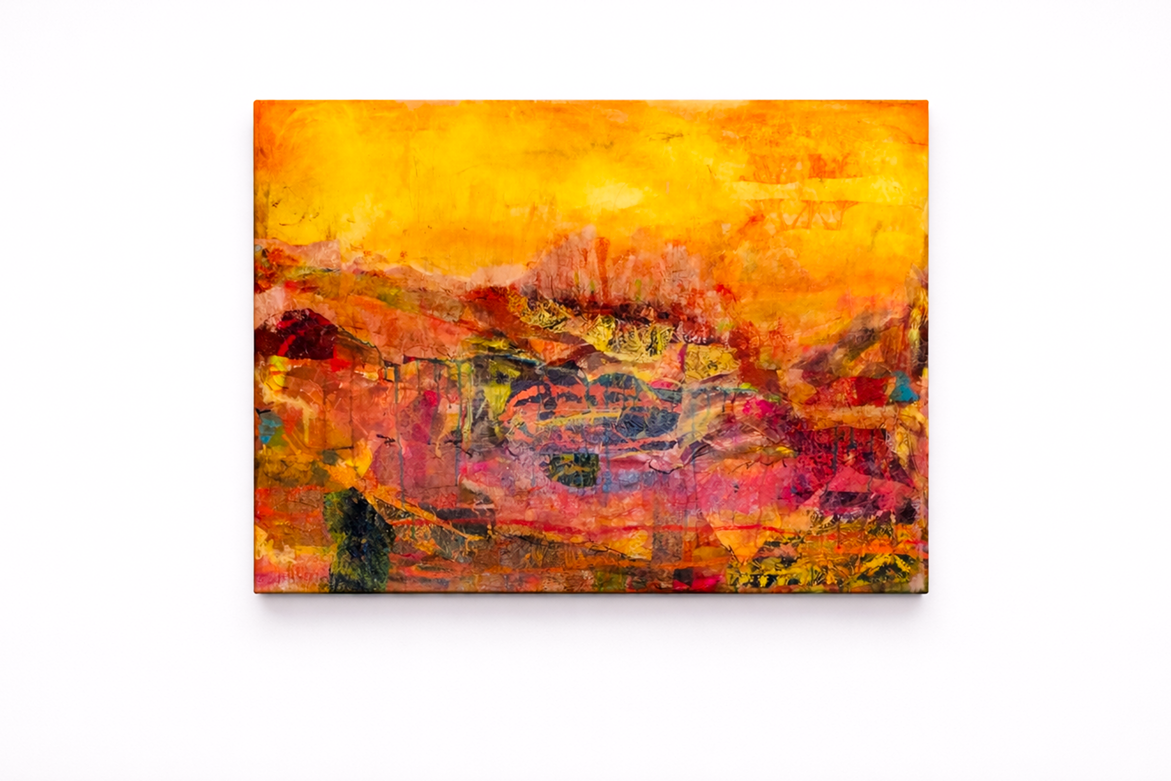 Forbode of recrudescence | 2024 | Acrylic, mixed media and collage on canvas | 100 x 70 cm | 40 X 28 inch