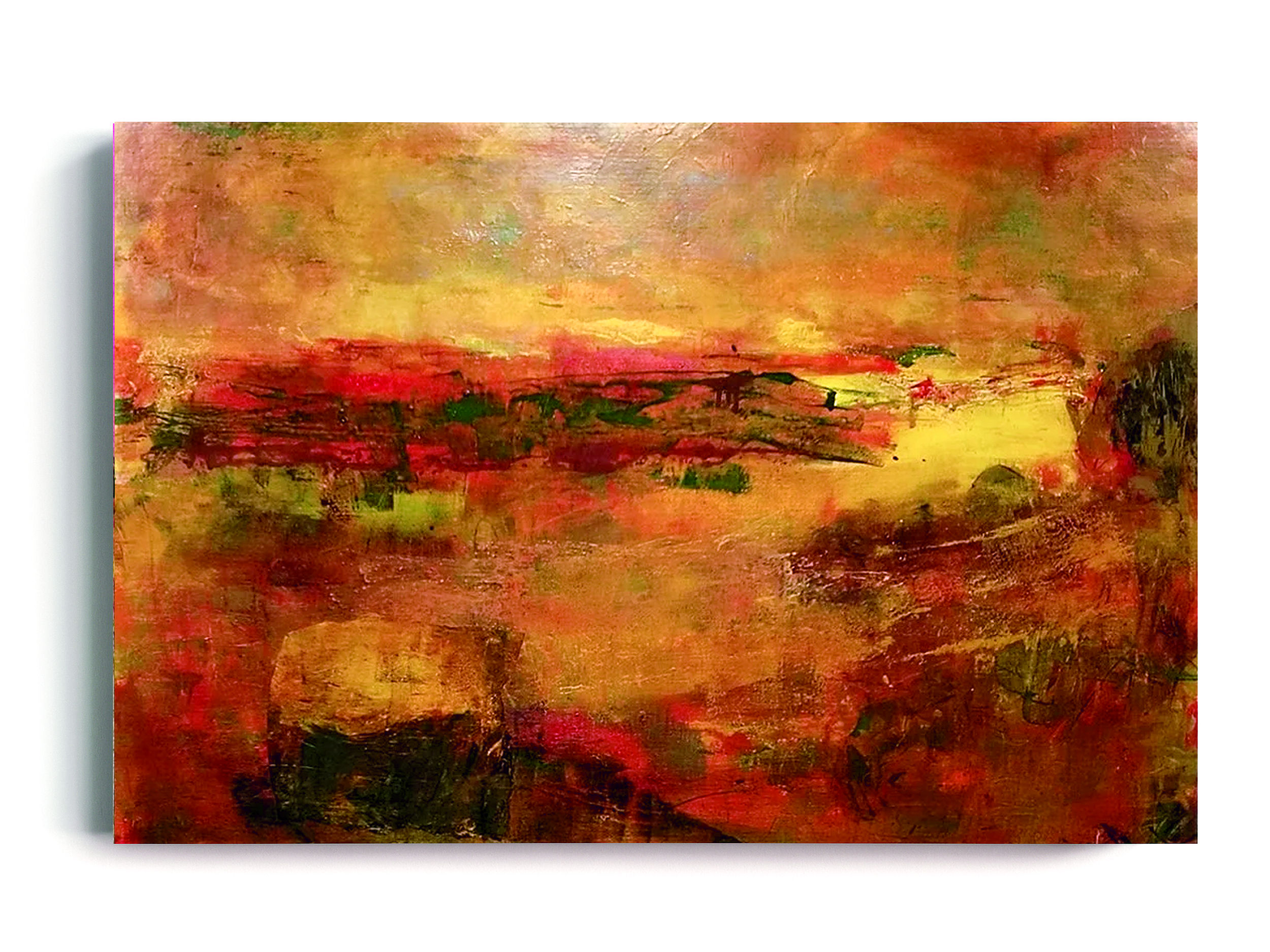 Reborn reassurance | 2025 | Acrylic, mixed media and collage on wood | 95 x 65 cm | 25.5 x 37.5 inch
