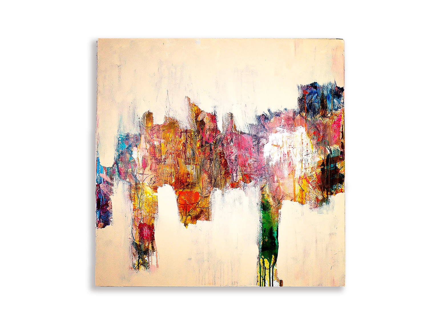 Right in front of me | 2025 |
Acrylic, mixed media and collage on canvas |
80 x 80 cm | 31,5 x 31,5 inch