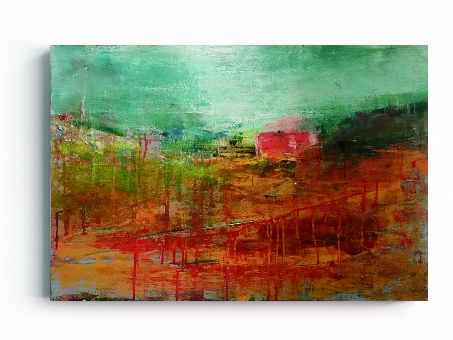 Enraciné | Rooted | 2025 | Acrylic, mixed media and collage on wood | 95 x 65 cm | 25.5 x 37.5 inch