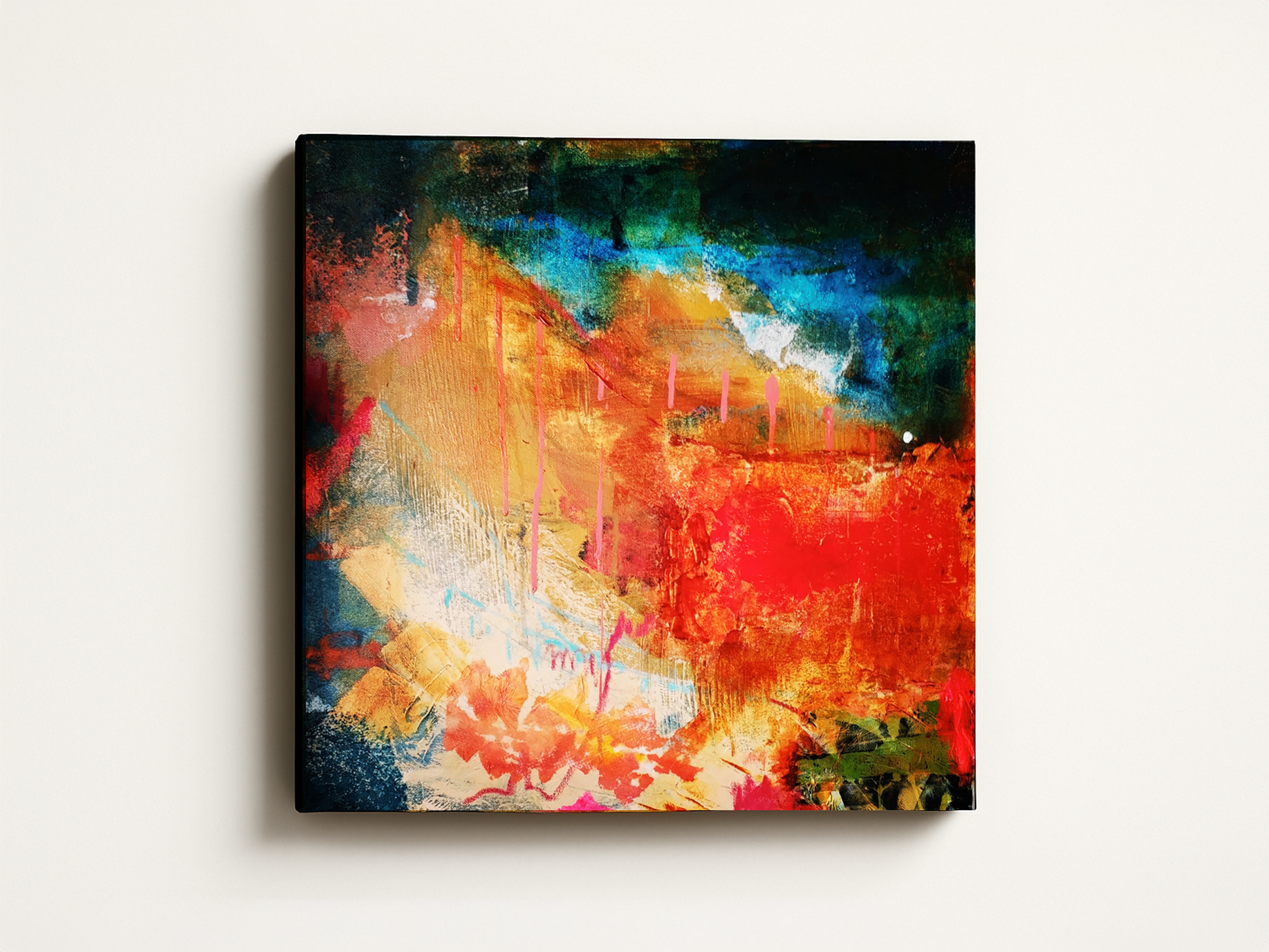 Opposing evidence (Profanities V) | 2024 | Acrylic, mixed media and collage on canvas | 50 x 50 cm | 20 x 20 inch