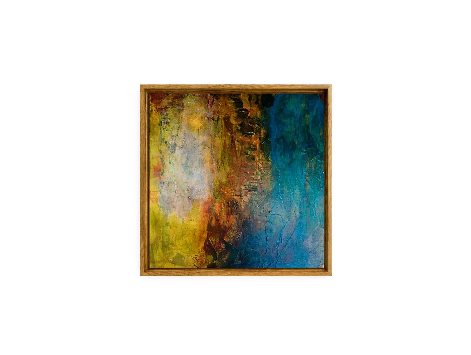 La chaume de l'etang | 2025 I Acrylic, mixed media and collage on canvas | 60 x 60 cm | 24 x 24 inch