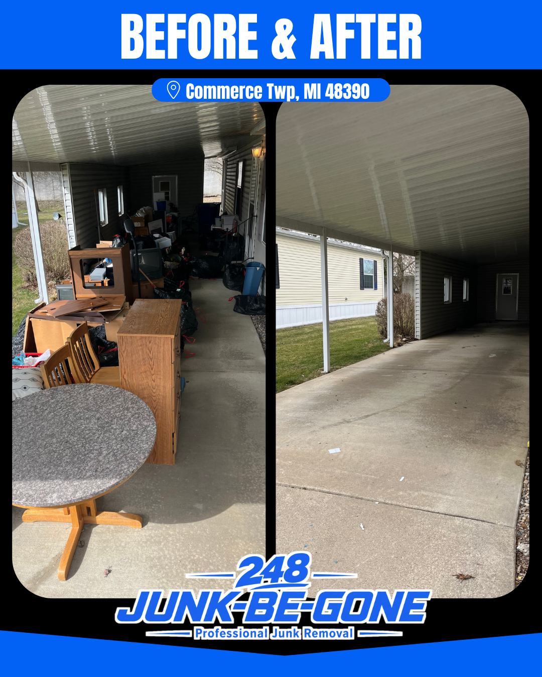 House cleanout before and after in bloomfield twp, MI