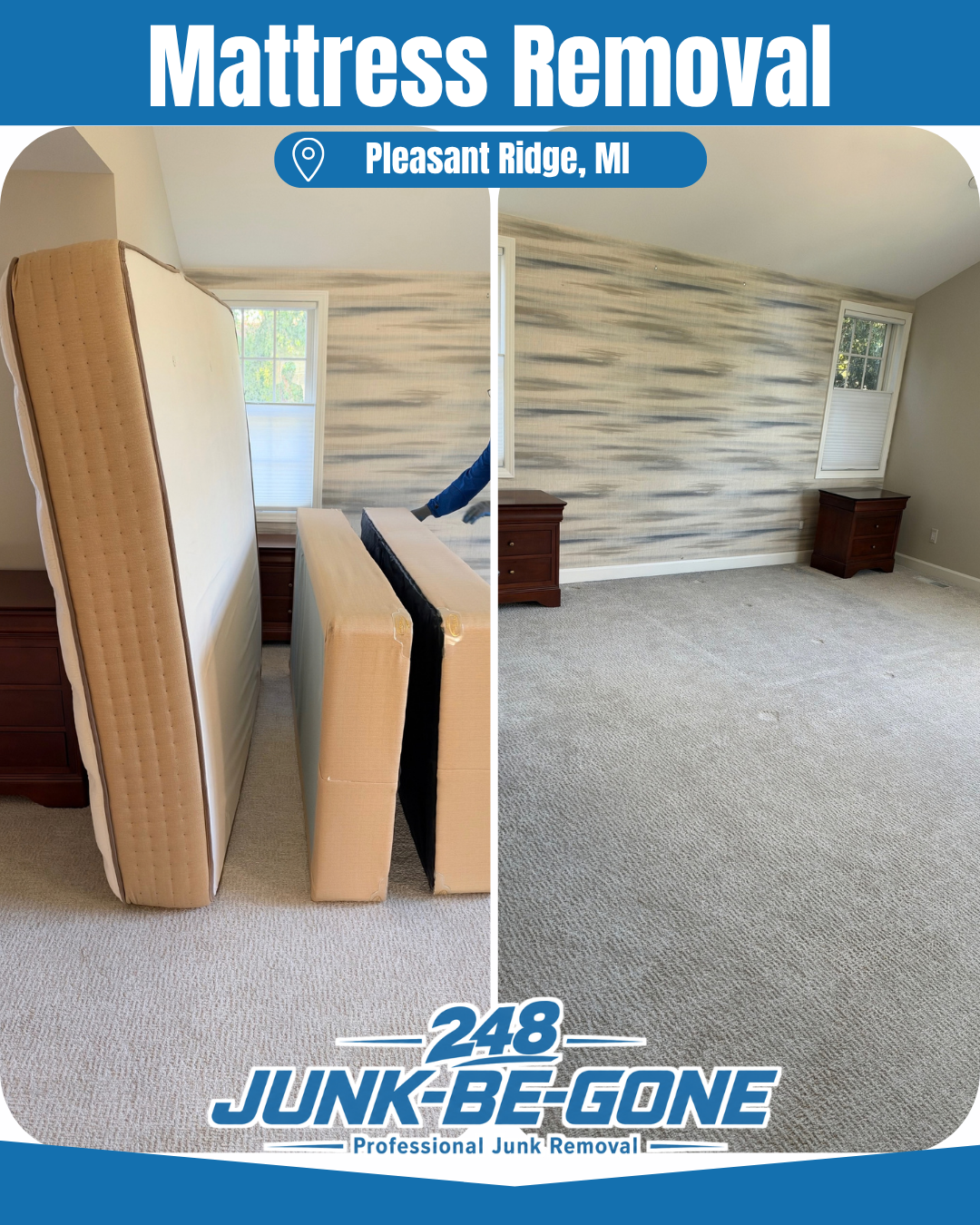mattress removal in pleasant ridge michigan before and after photo