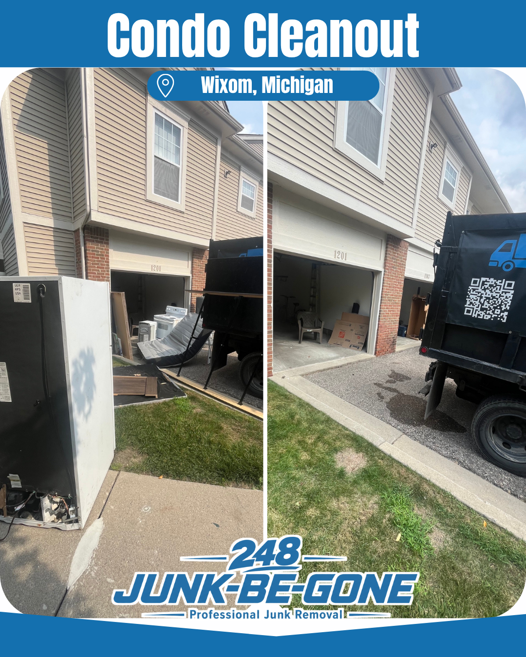 condo cleanout before and after photo in wixom michigan
