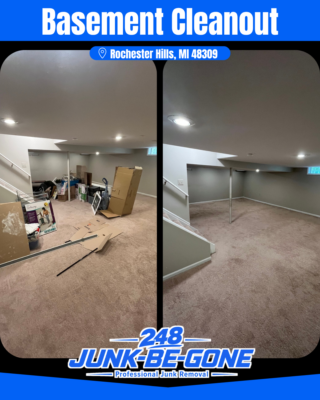 basement cleanout in rochester hills michigan
