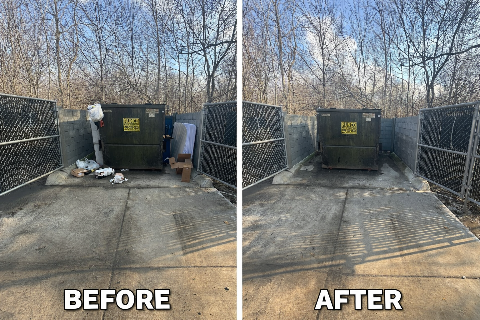 property management trash overflow junk removal of mattress, boxes, desks from northville michigan