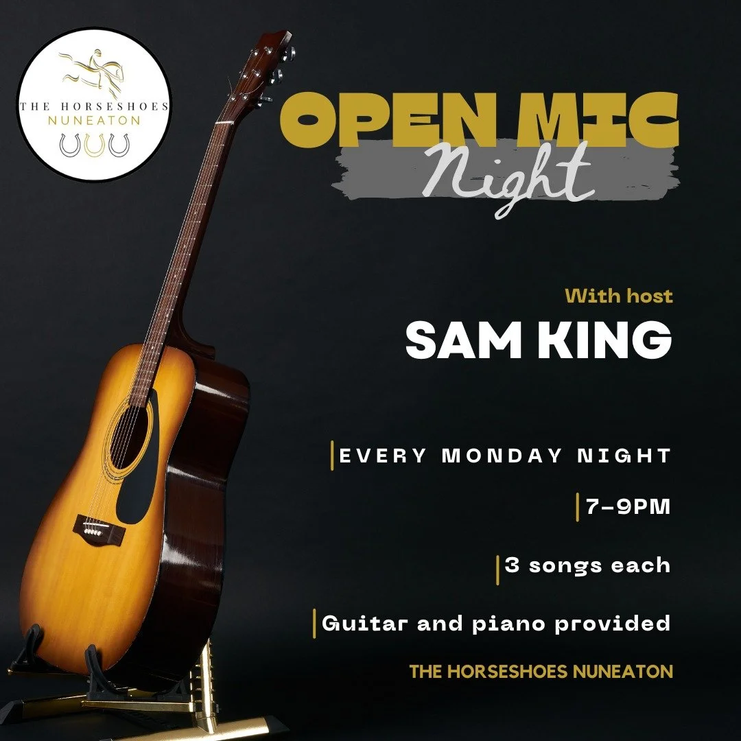 Open Mic Night returns tonight in fine form with our host, Sam King! 

Remember, we've got a guitar and piano here for you to use and if you perform 3 songs for us we'll give you a free pint! 🍺

7-9pm, every Monday! 🎸
.
.
.
.
.
.
.
#thehorseshoesnu