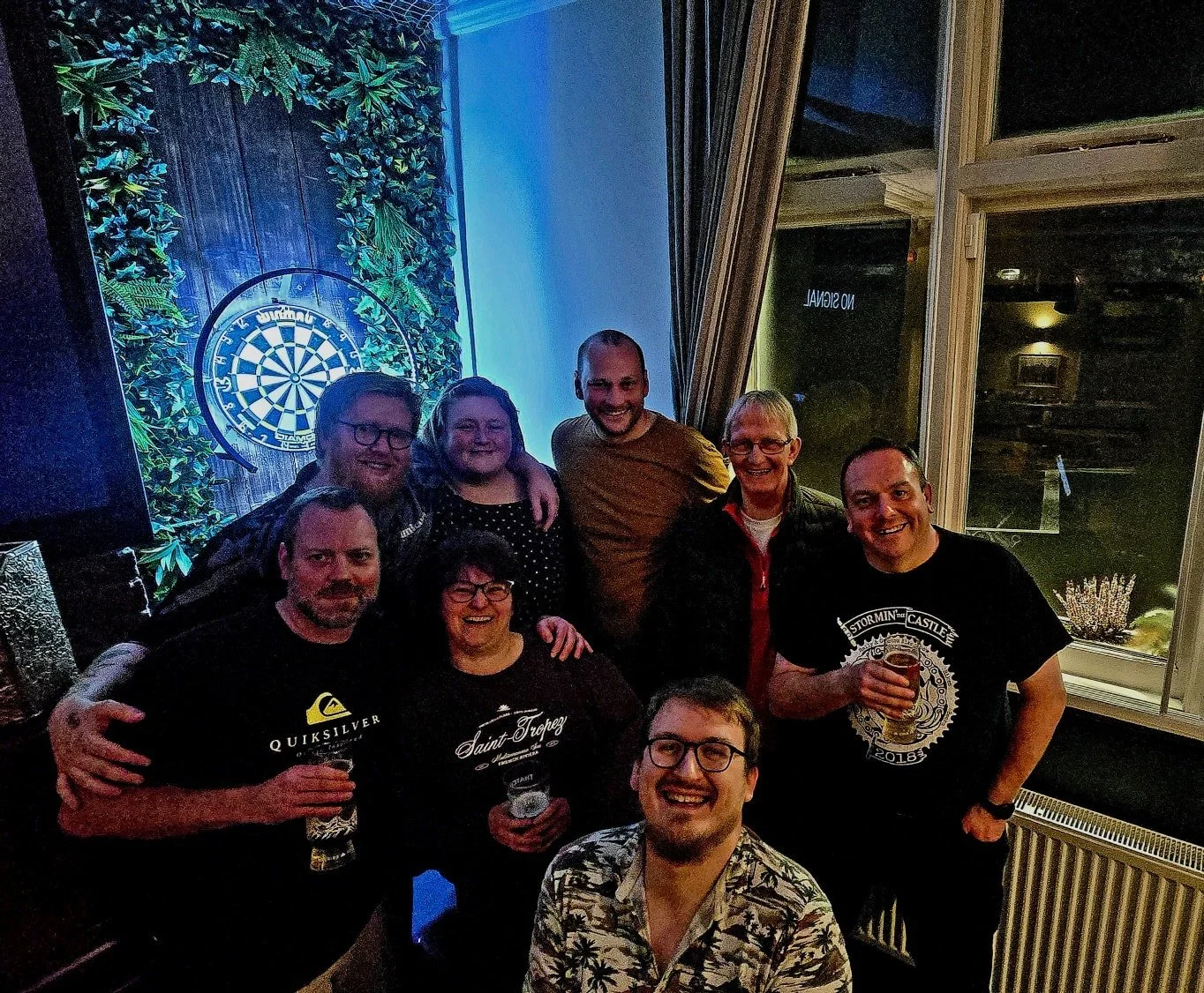 So Big Red turned up this morning ready to take on macmillians darts marthon. Started throwing the arrows at 10am (0945 with some practise throws). 

Well hes thrown his last darts for today. Nailing a total of &pound;601 over double his target. The 