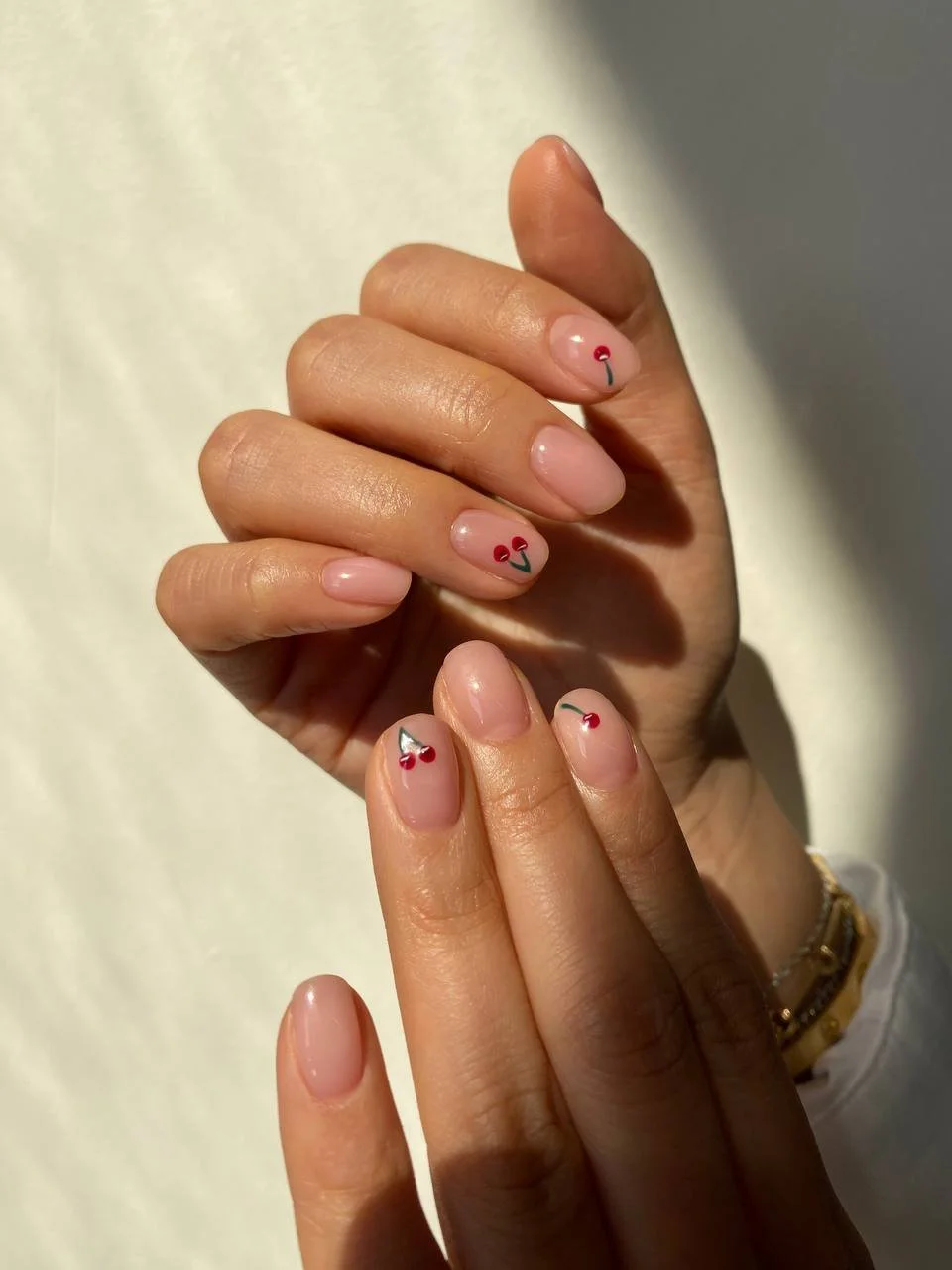 Hard gel manicure with nail art