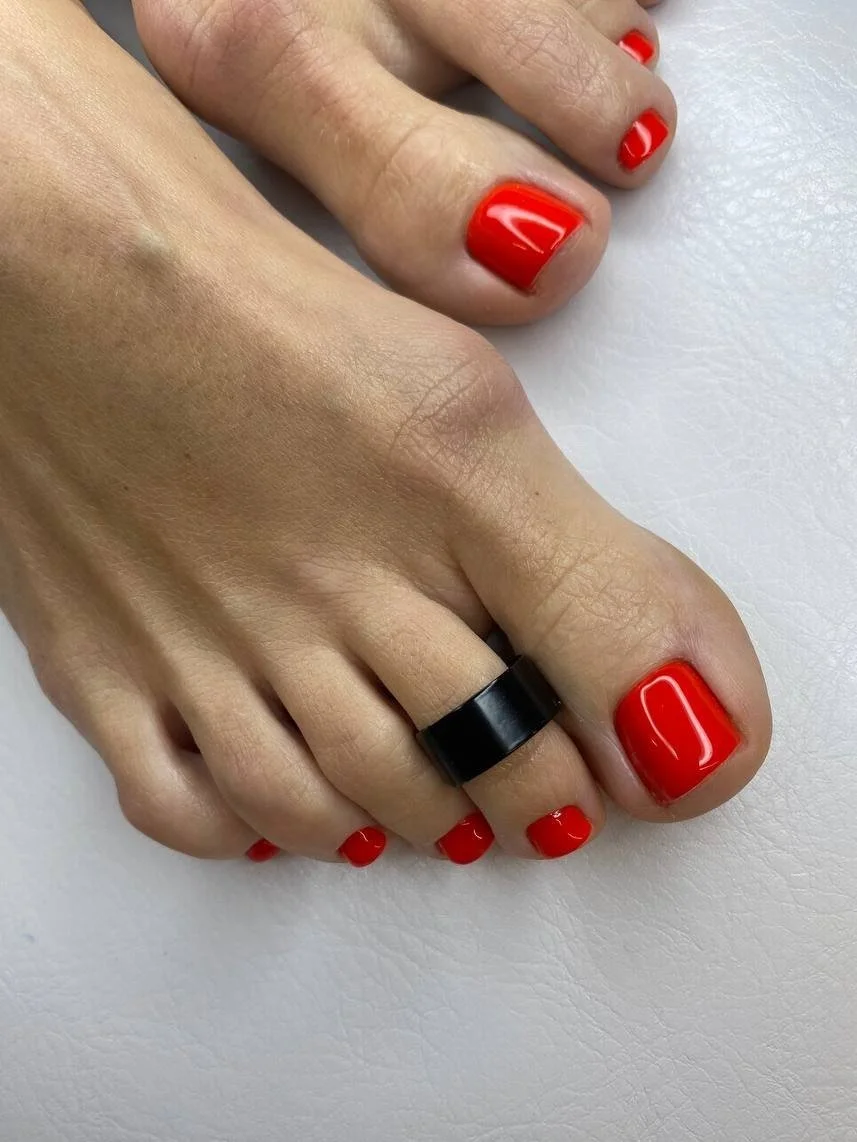 Classic Red Pedicure at Mars Nails