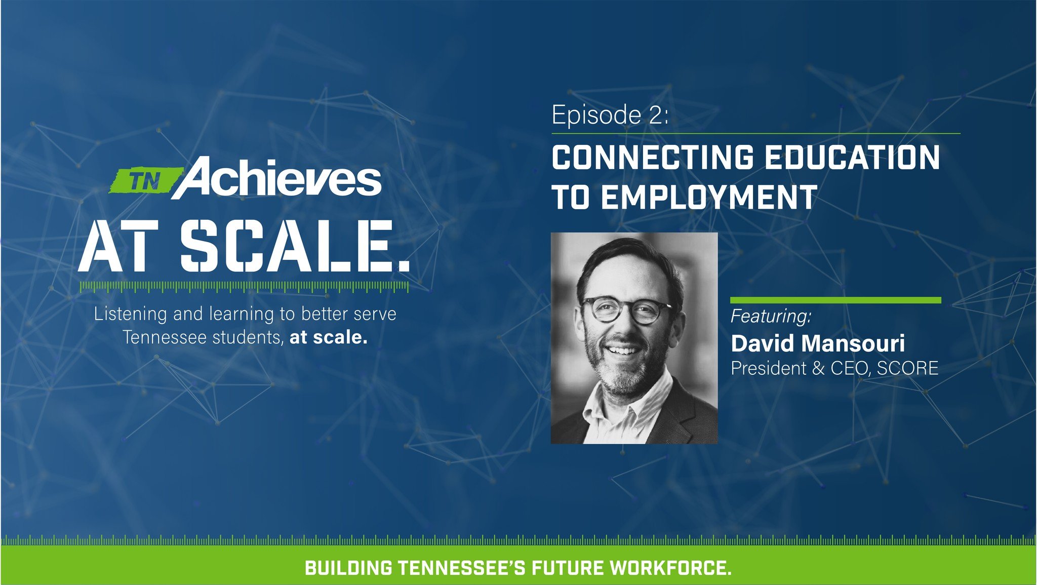 Episode 2 of At Scale: Connecting Education to Employment is live! Listen now: tnachieves.org/podcast
Our second episode features SCORE President/CEO David Mansouri! This conversation highlights:
📌 The history and scope of SCORE
📌 The importance
