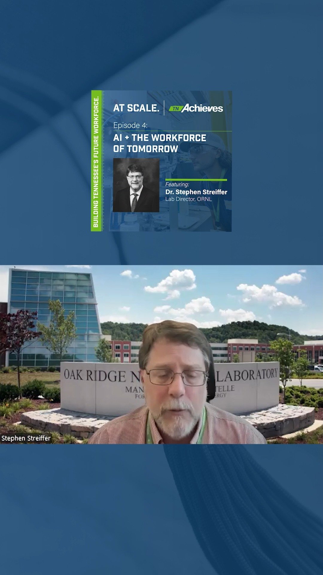 A new episode of #AtScale is out now! Dr. Stephen Streiffer, Lab Director at @oakridgelab , joined us for a great conversations about the future of Tennessee's workforce.
We dig into how AI intersects with the future of work, the skills ORNL looks f