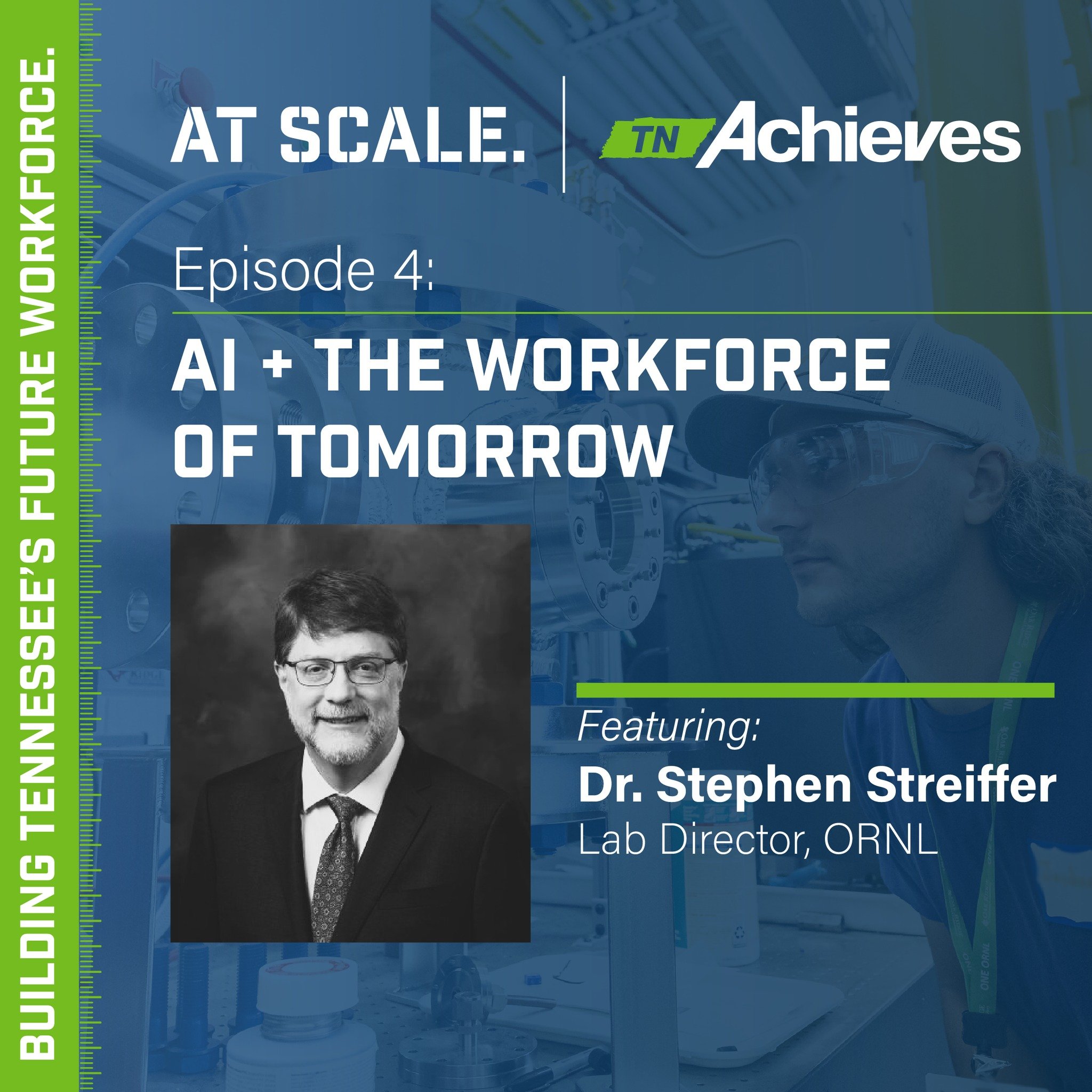 Did you catch our latest #AtScale episode? Dr. Stephen Streiffer, Lab Director at @oakridgelab, joined us for a great conversation about the future of Tennessee's workforce.
We dig into how AI intersects with the future of work, the skills ORNL look