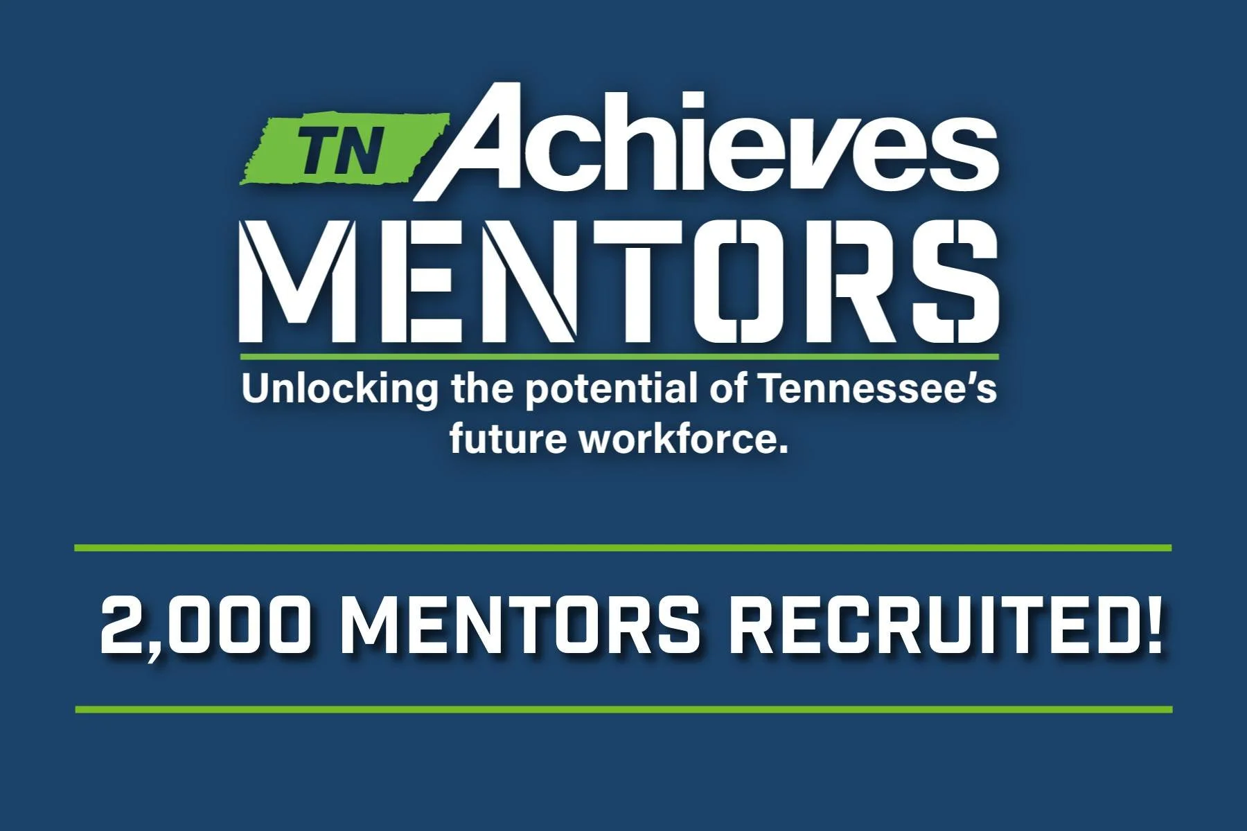 🎉🎉🎉Thank you to the 2,000 volunteers who are now saying yes to impacting student lives across Tennessee! 

tnAchieves Mentors either help high school students navigate the journey to college -OR- prepare college sophomores for next steps after col