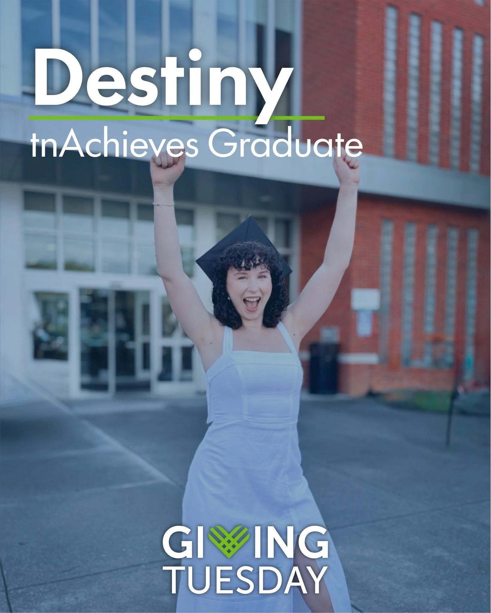 It's #GivingTuesday! 

A gift of just $83 goes directly to supporting students just like Destiny as they pursue their college and career goals. 

Why $83? tnAchieves supports students through proactive coaching and administrative support at just $83 