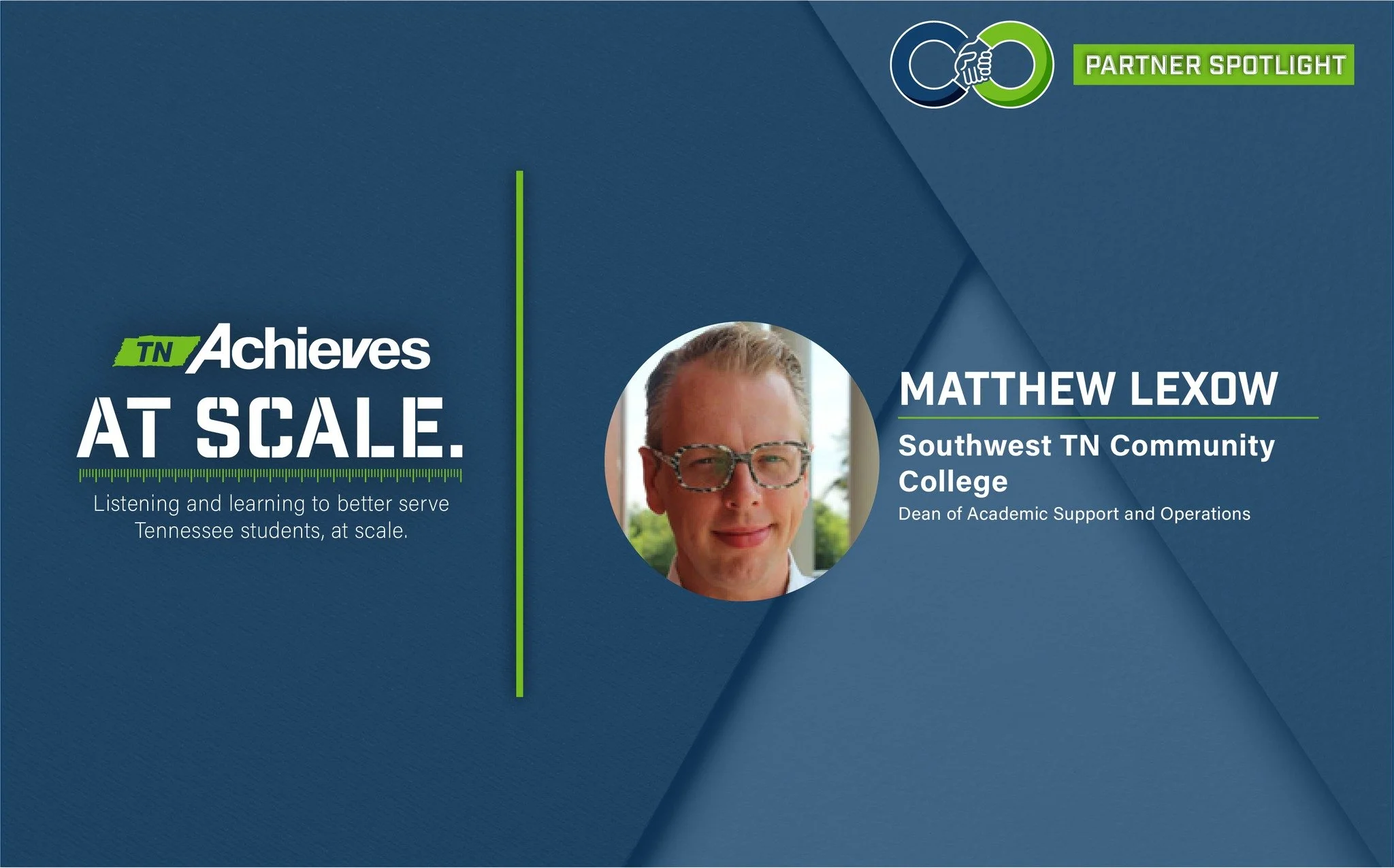 ✨PARTNER SPOTLIGHT✨

Thank you to Matthew Lexow from Southwest Tennessee Community College for chatting with our team today! He talked about his work to help create a sense of belonging and having a sense of connection for students. Research shows th