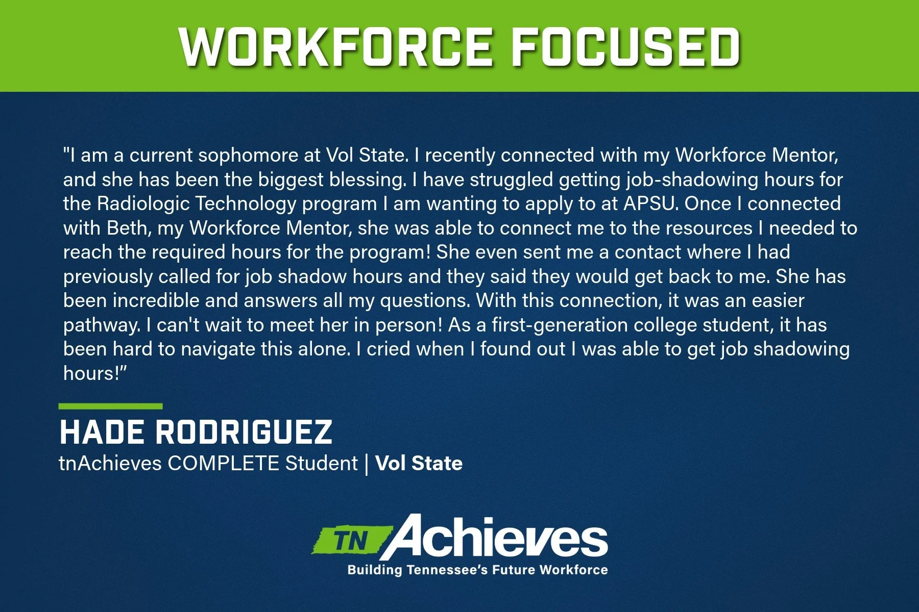 Have you read our February Newsletter yet?! 

In this month's issue, you'll meet one of our COMPLETE students and her Workforce Mentor. 

Take a moment to read how Hade's mentor is already helping her make professional connections. 
Then swipe ➡➡➡to 