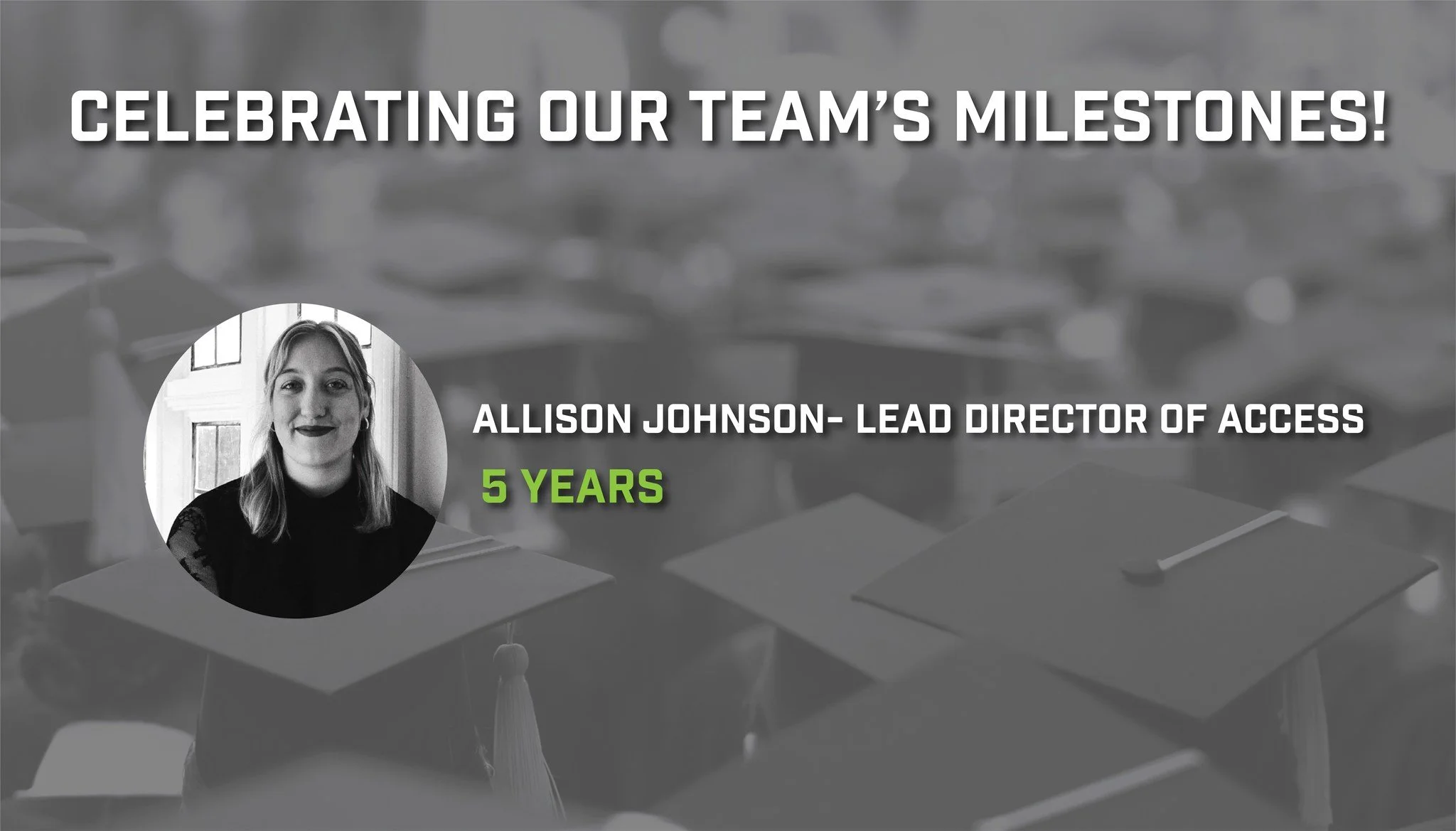 Congrats to our team members who are celebrating big milestones in April!

Congratulations to:
Allison Johnson-5 years

We could not Build Tennessee's Future Workforce without your hard work!