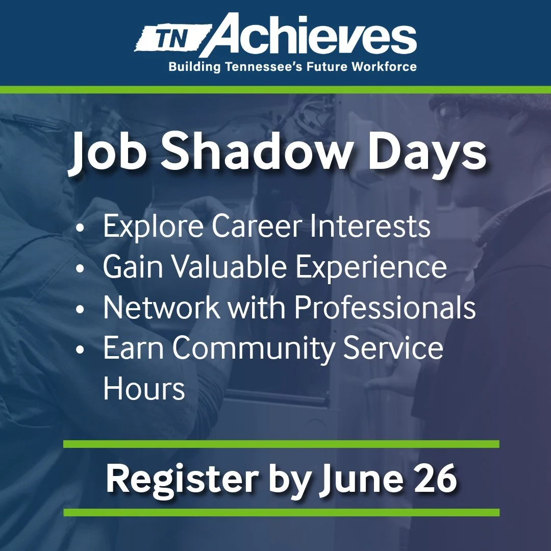 Registration is OPEN NOW for our spring Job Shadow Days! 

We've partnered with businesses across the state to provide students with the opportunity to explore careers available in their community and have a hands-on way to explore career paths. 

Re