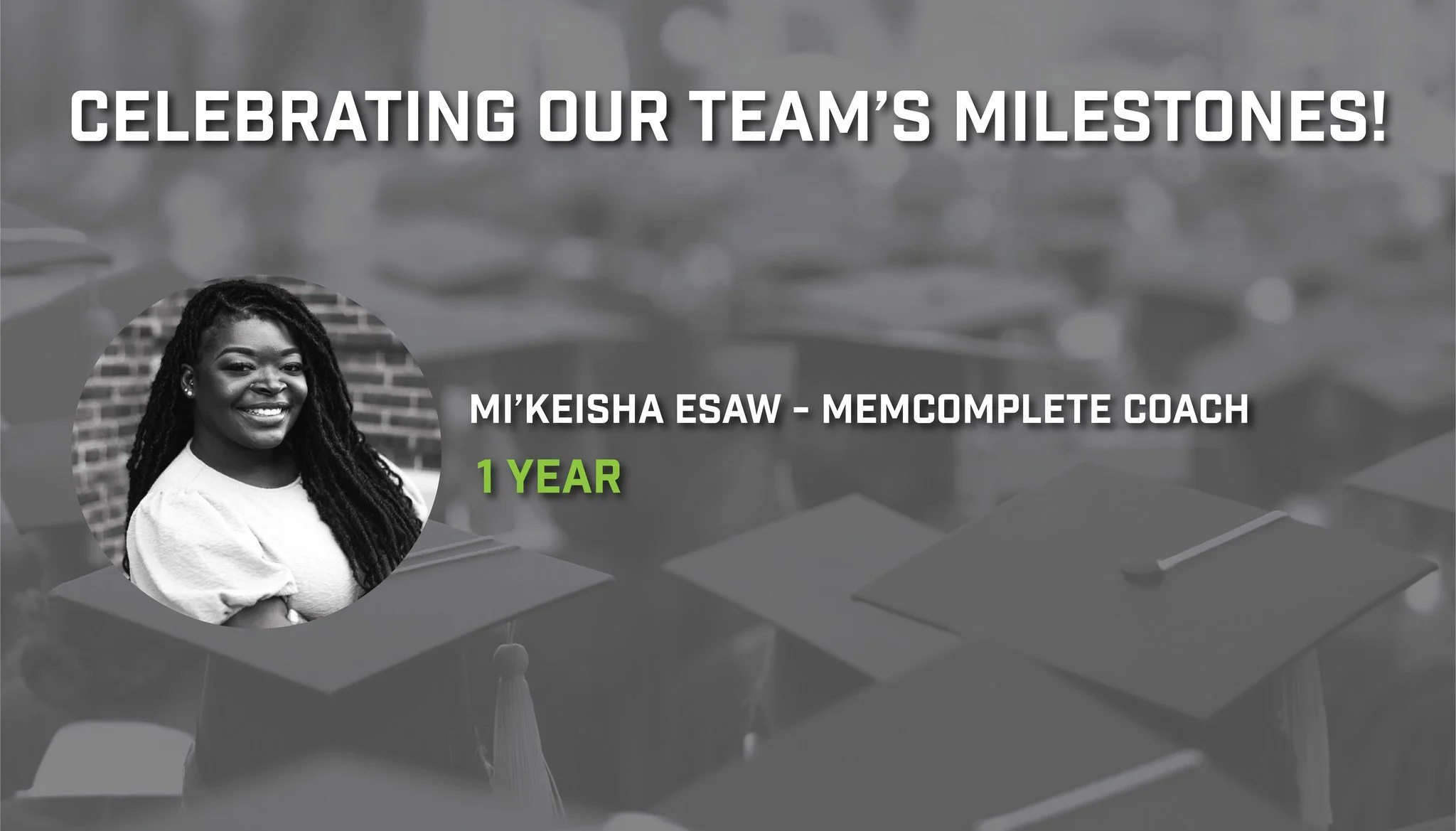 Congrats to our team members who are celebrating big milestones in June! 

Congratulations to: 
Mi'Keisha Esaw-1 year 

We could not Build Tennessee's Future Workforce without your hard work!