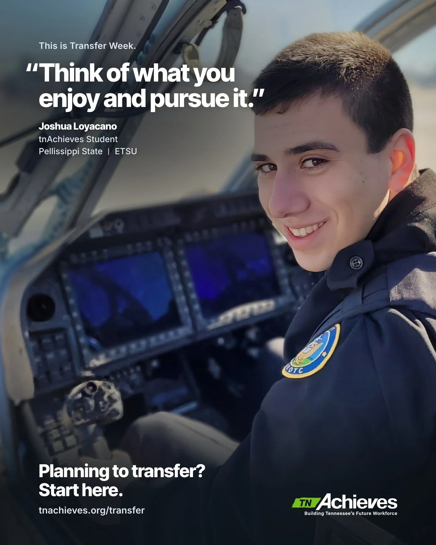 This is Transfer Week, and we are celebrating Joshua Loyacano.

Joshua graduated from high school in Knoxville and started at Pellissippi State Community College, where he studied sociology. He then transferred to East Tennessee State University, wit