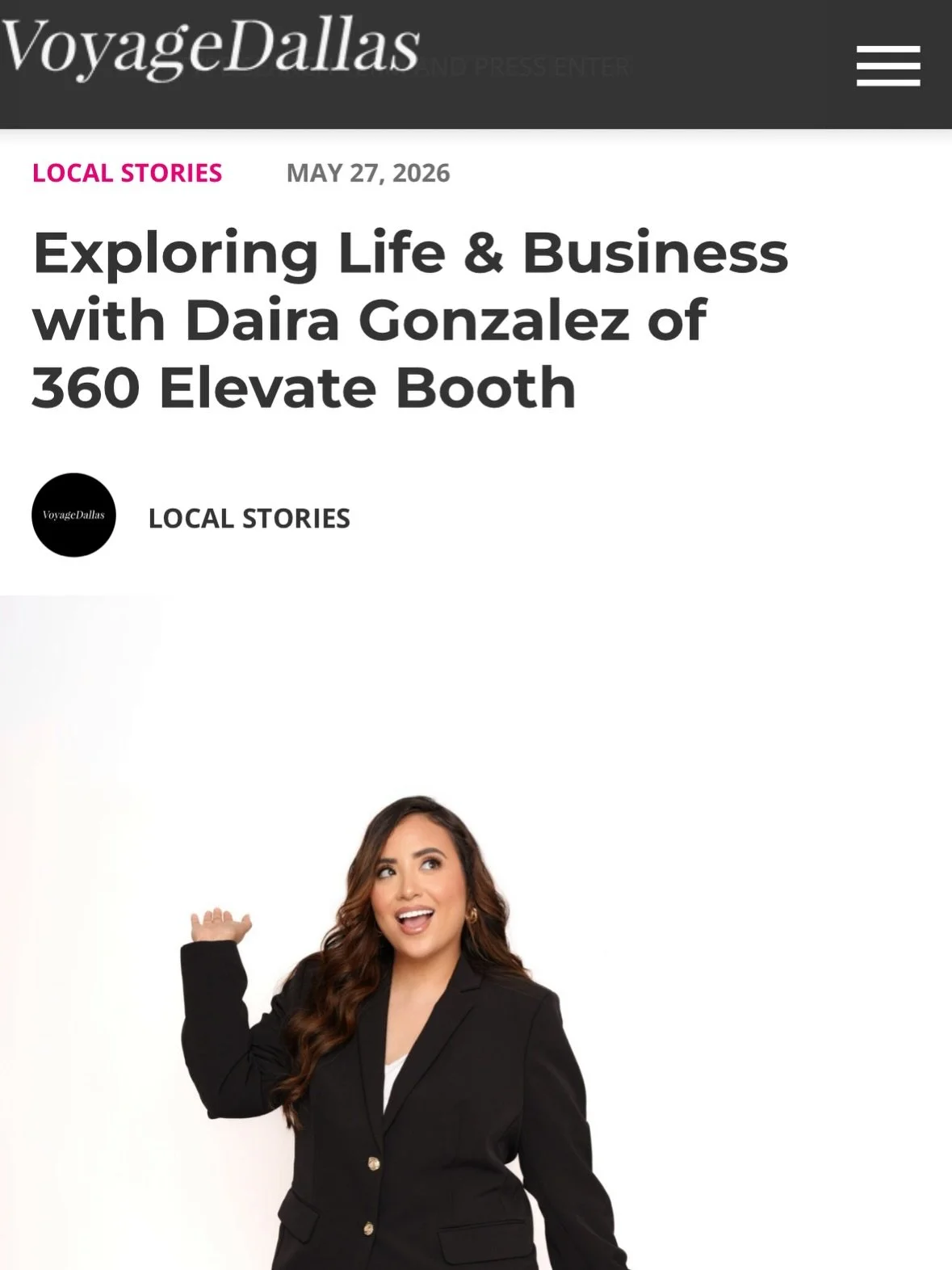 Honored to be featured by @voyagedallas in their inspiring conversations series. Grateful for the opportunity to share the story behind @360elevatebooth and the journey that brought us here. Thank you to everyone who has supported us along the way.🤍