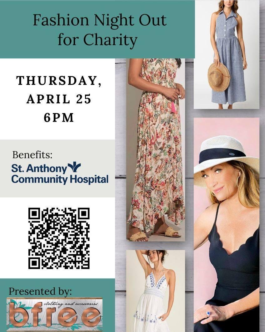 Empower Women's Health with Fashion &amp; Fun! 

Join us for a stylish fundraiser benefiting St. Anthony's women's health initiatives. ✨ 

Thursday, April 25th | 6:00 PM | Stagecoach Inn 

Hosted by BFree Clothing Boutique, this night promises:
&bull