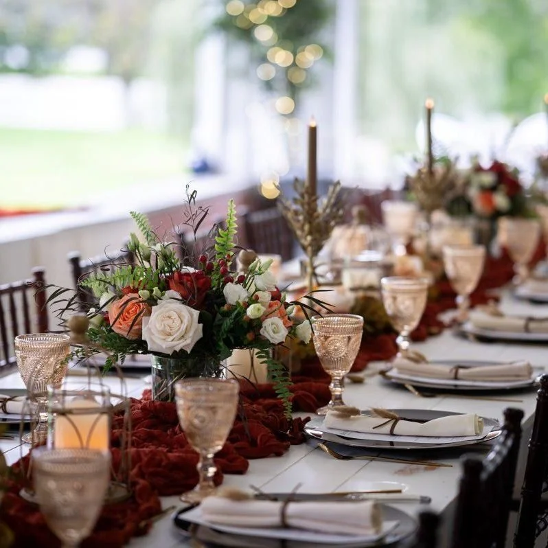 🌿 Long summer nights. Candlelit tables. The kind of dinner that feels like a dream. ✨
At Stagecoach Inn, every detail is curated just for you &mdash; from the lush blooms on your table to the golden hour glow on our lawn.
Intimate gatherings. Unforg