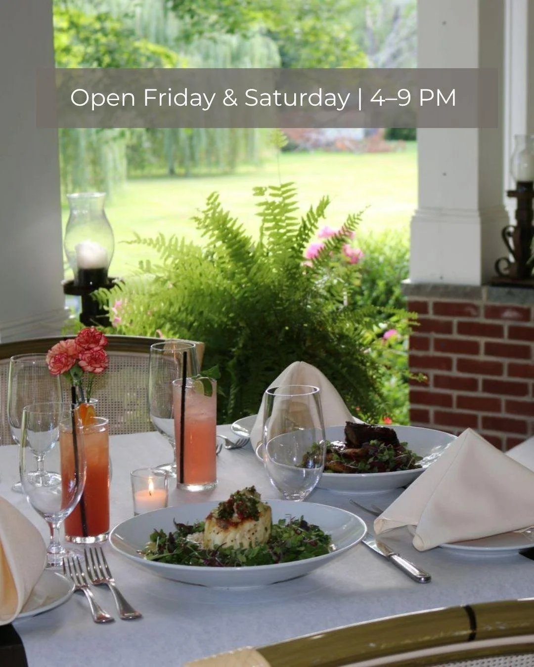 Dinner on the porch, wine, cocktails, and someone else doing the cooking? Sounds like a pretty good weekend. ✨
Join us at Stagecoach Inn this Friday &amp; Saturday from 4&ndash;9 PM for seasonal bistro dining, weekly specials, and relaxed summer even
