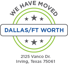 We have moved to 2125 Vanco Dr., Irving, Texas 75061
