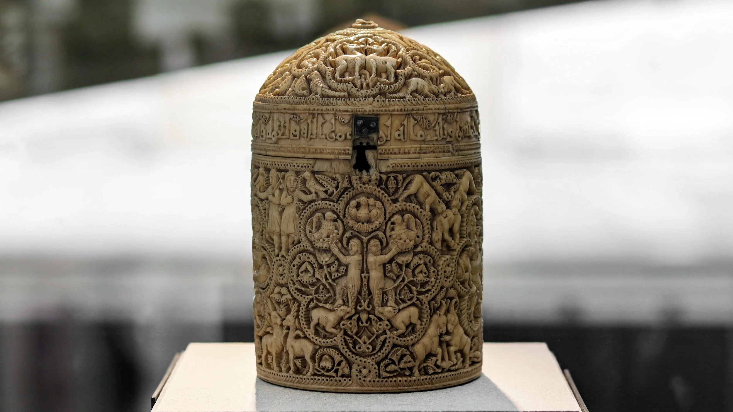 ivory container covered in decoration